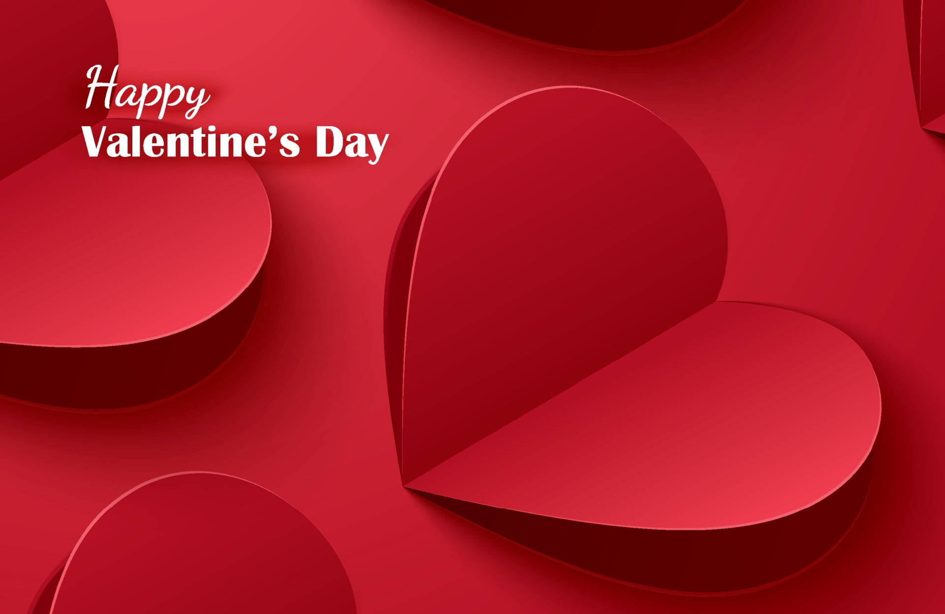 Feliz Día de San Valentín Corazones Doblados Fondos de pantalla