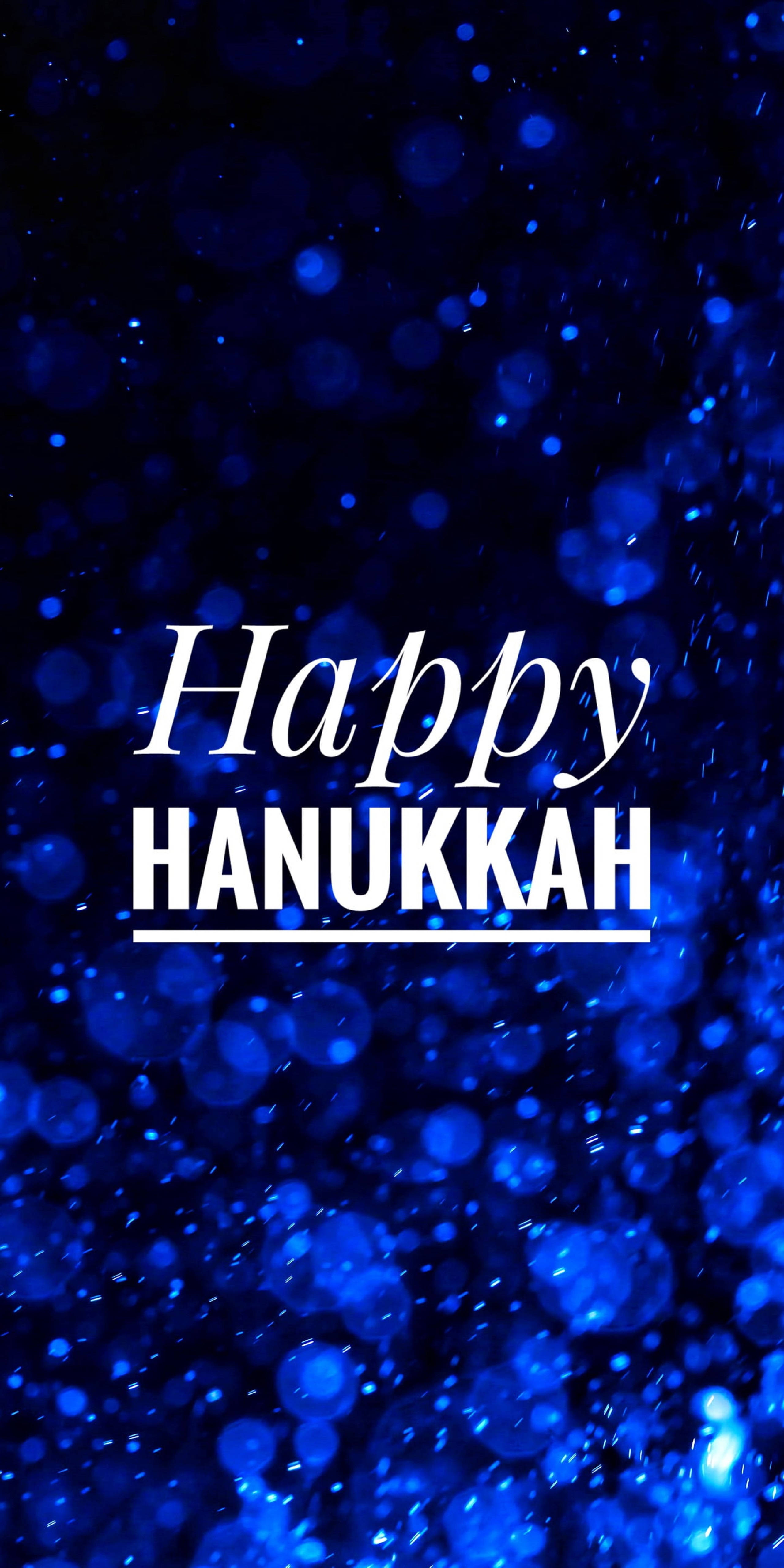 Feliz Hanukkah Estética Azul Fondos de pantalla