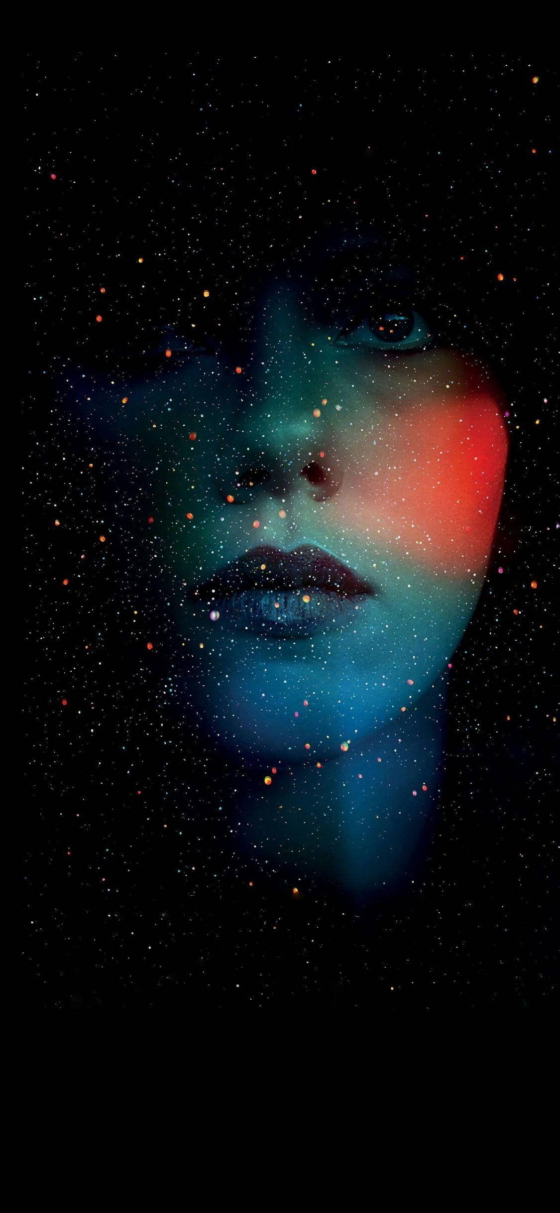 Femenino Oscuro Luz Azul y Naranja Fondos de pantalla