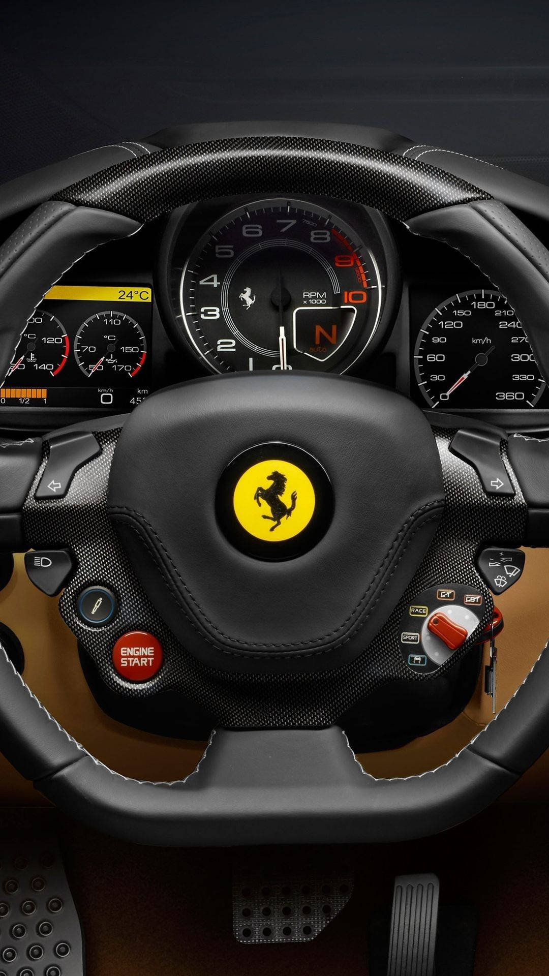 Ferrari iPhone interior del auto deportivo Fondos de pantalla