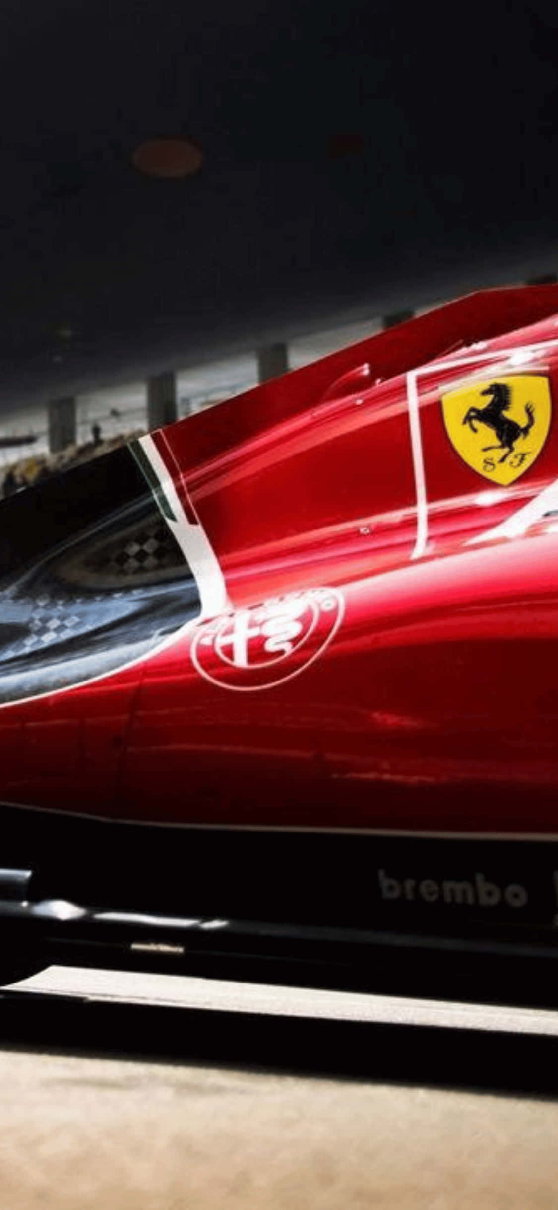 Ferrari lateral en fondo iPhone Xs F1 2018 Fondos de pantalla