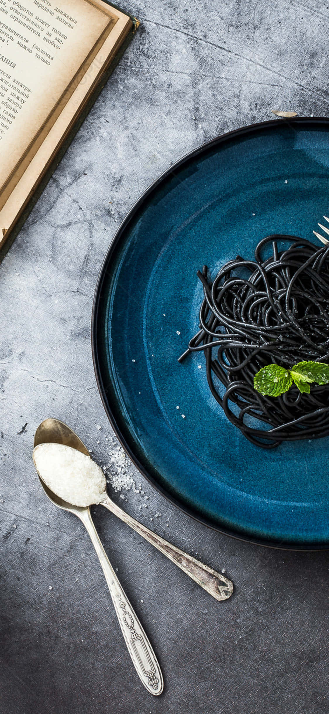 Fideos de pasta negra Fondo de pasta para iPhone X Fondos de pantalla