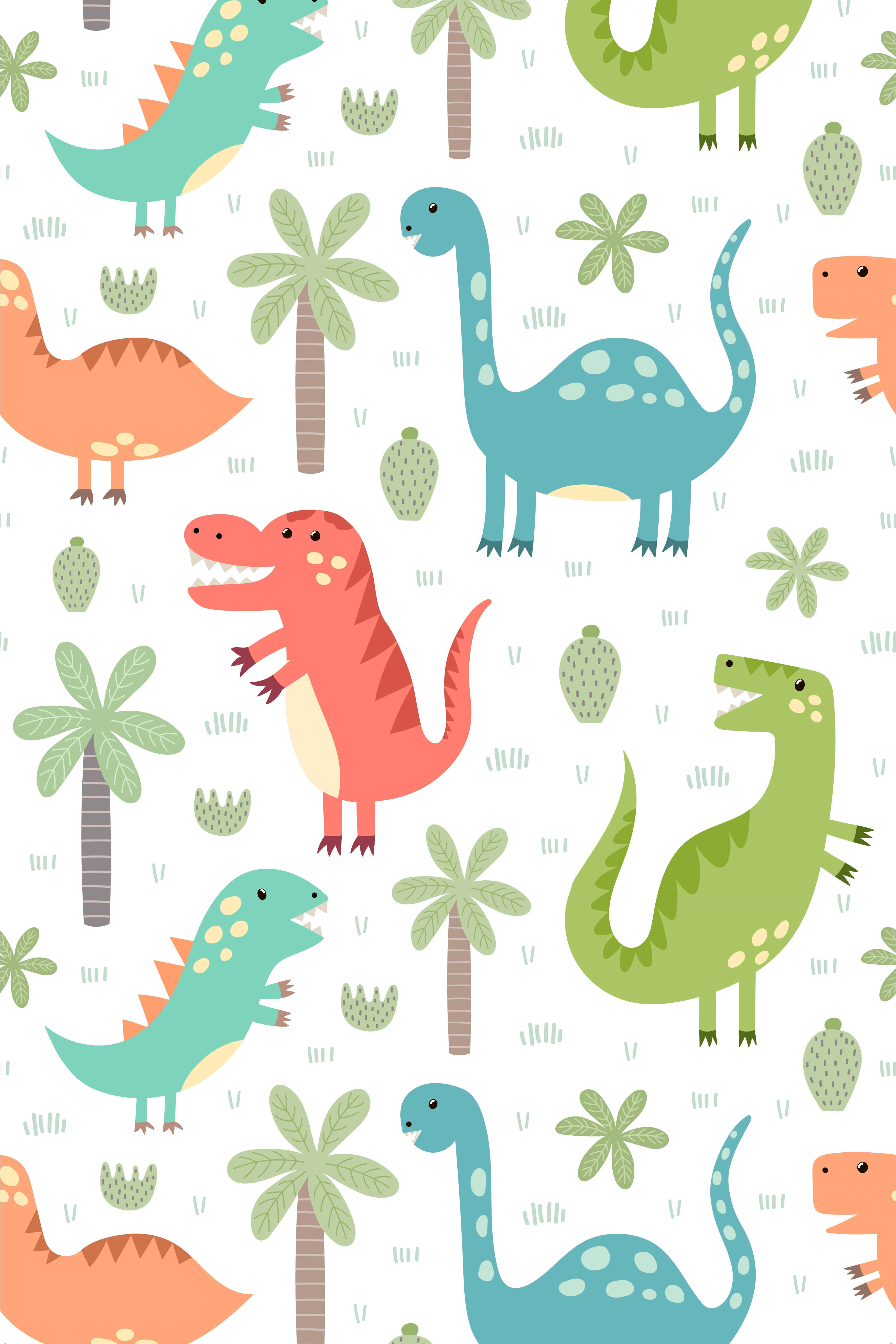 Fiesta de Dinosaurios Encantadora en la Selva Fondos de pantalla