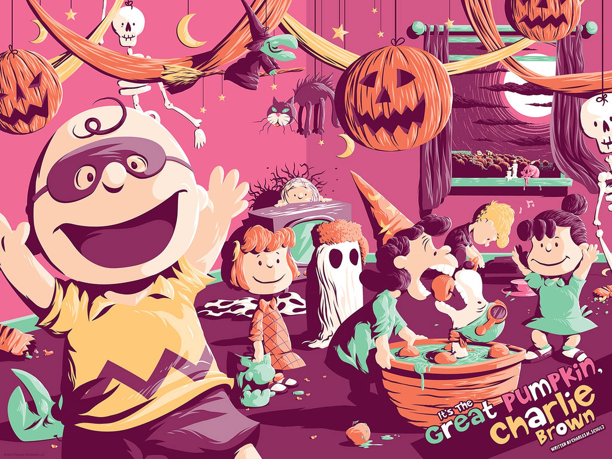 Fiesta de Halloween Rosa de Charlie Brown Fondos de pantalla