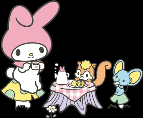 Fiesta de té de My Melody y sus amigos Fondos de pantalla