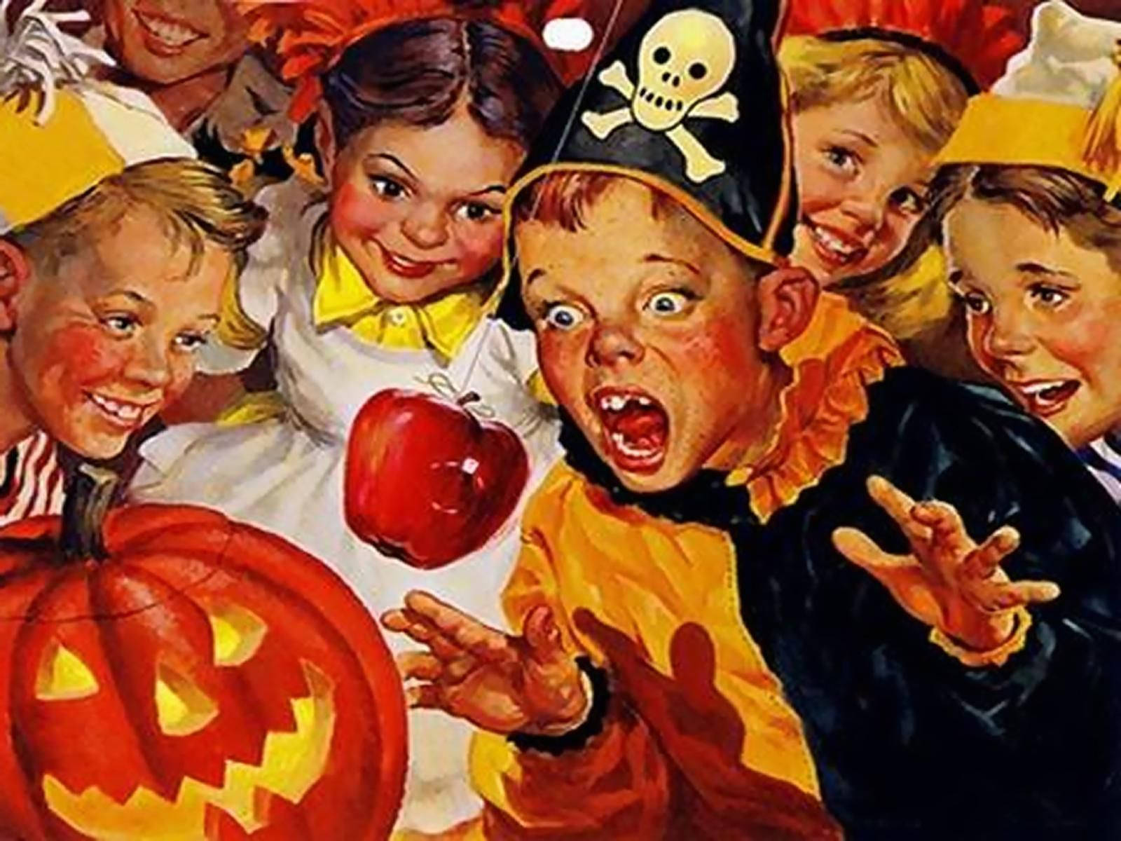 Fiesta Infantil de Halloween Vintage Fondos de pantalla