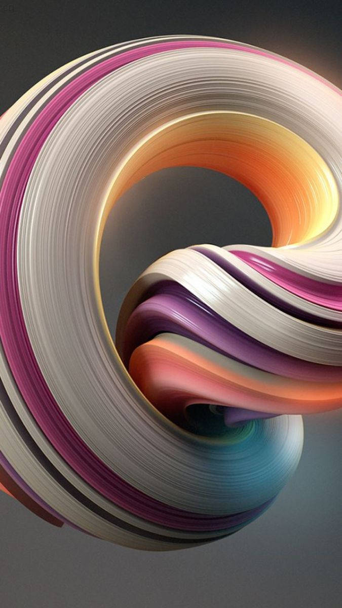 Figura Circular Retorcida en 3D para Teléfono Fondos de pantalla