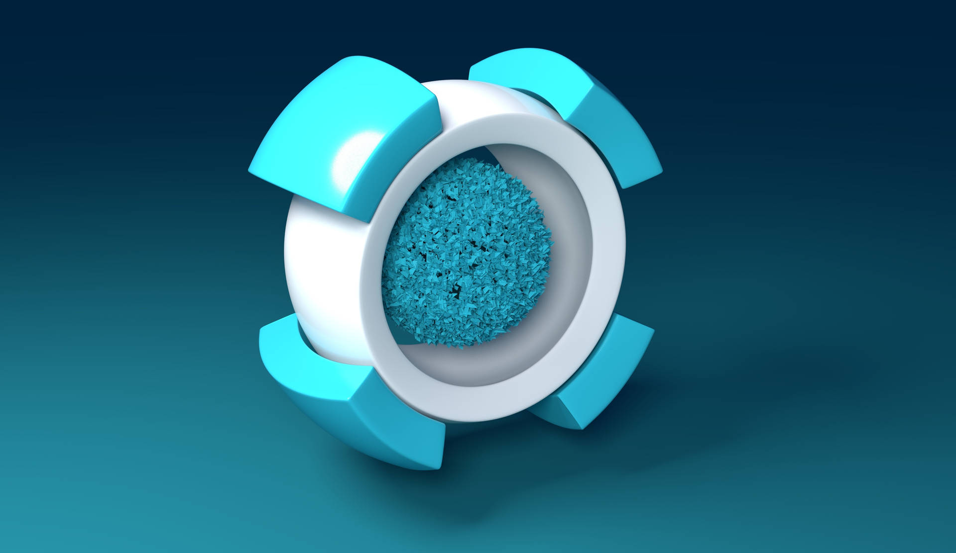 Fondo de pantalla de figura circular blanca 3D