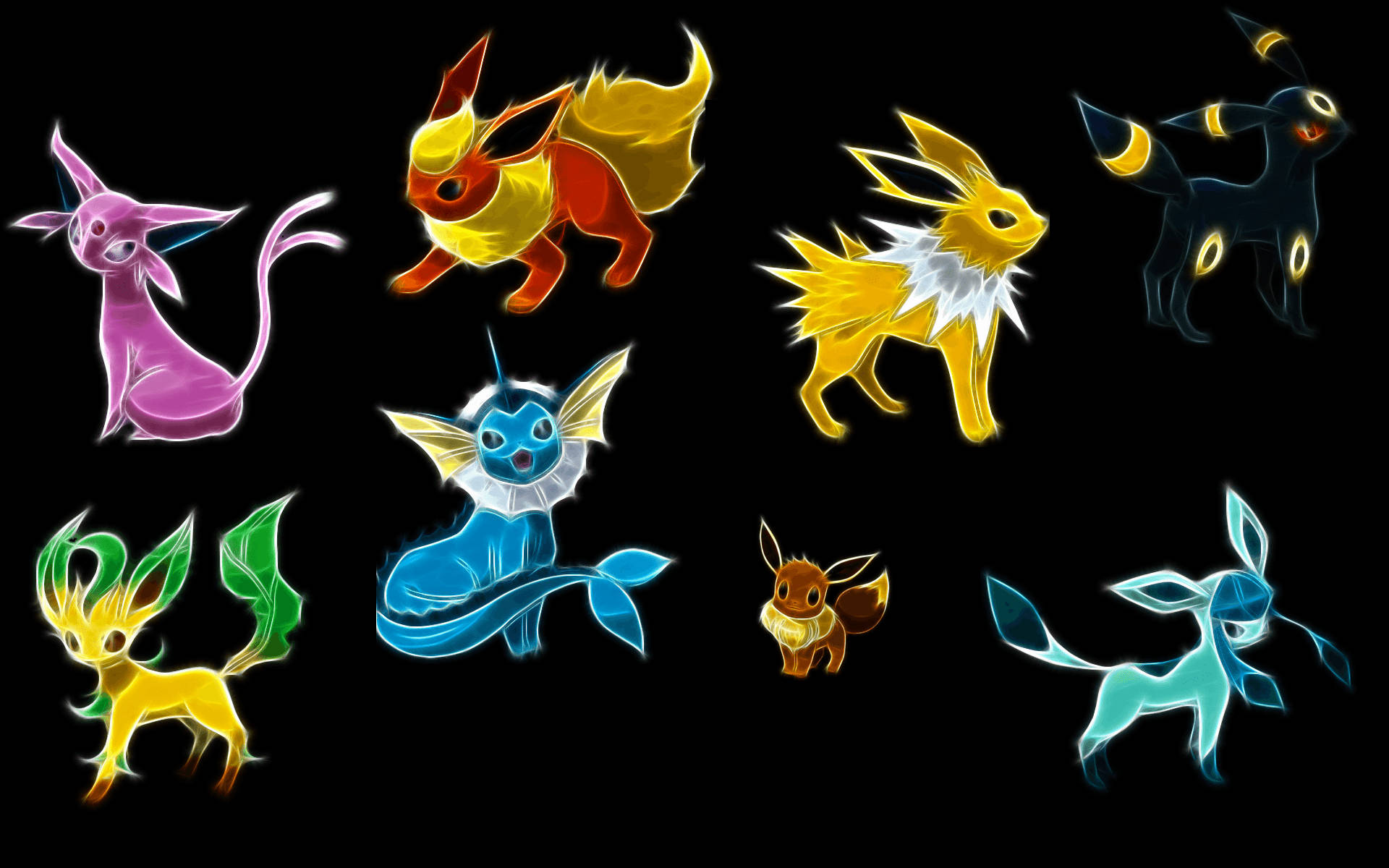 Flareon con fondo negro de Pokémon Fondos de pantalla