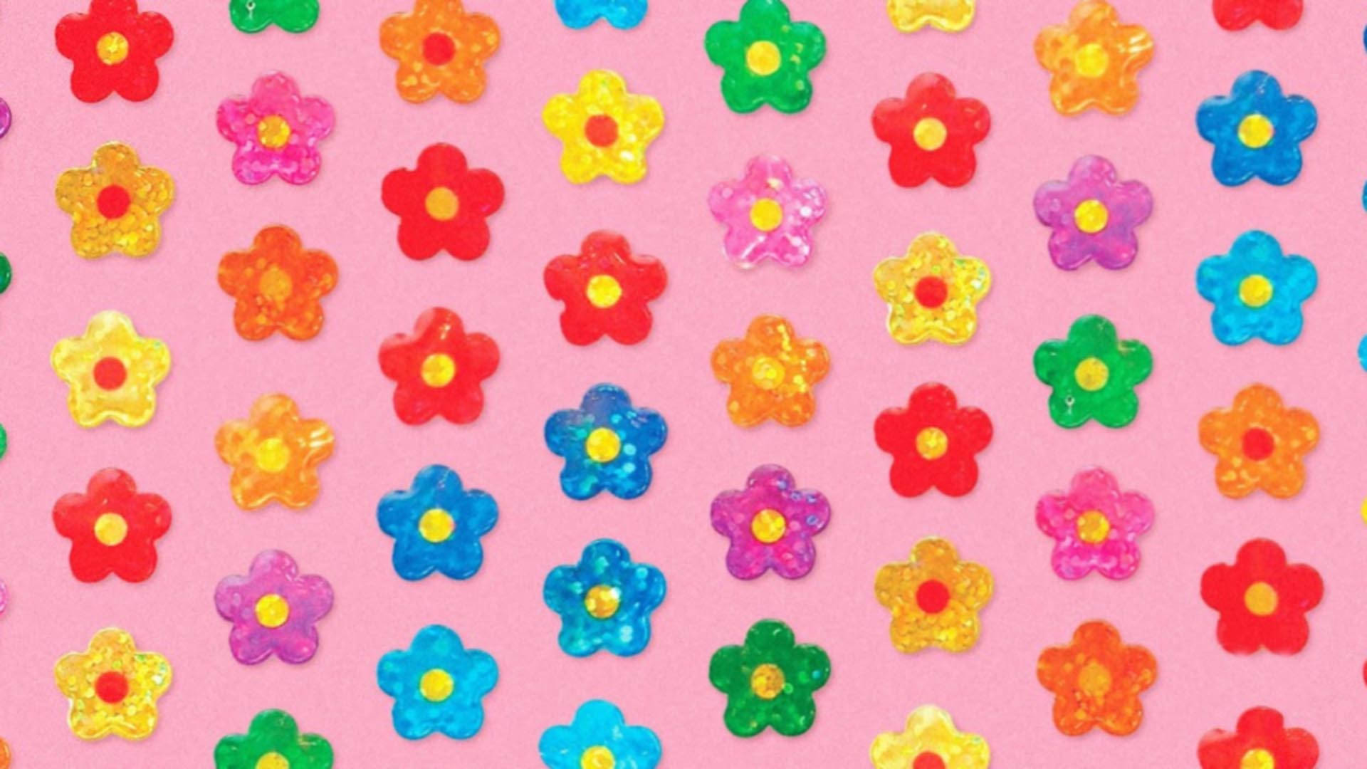 Flores coloridas con estética indie Fondos de pantalla