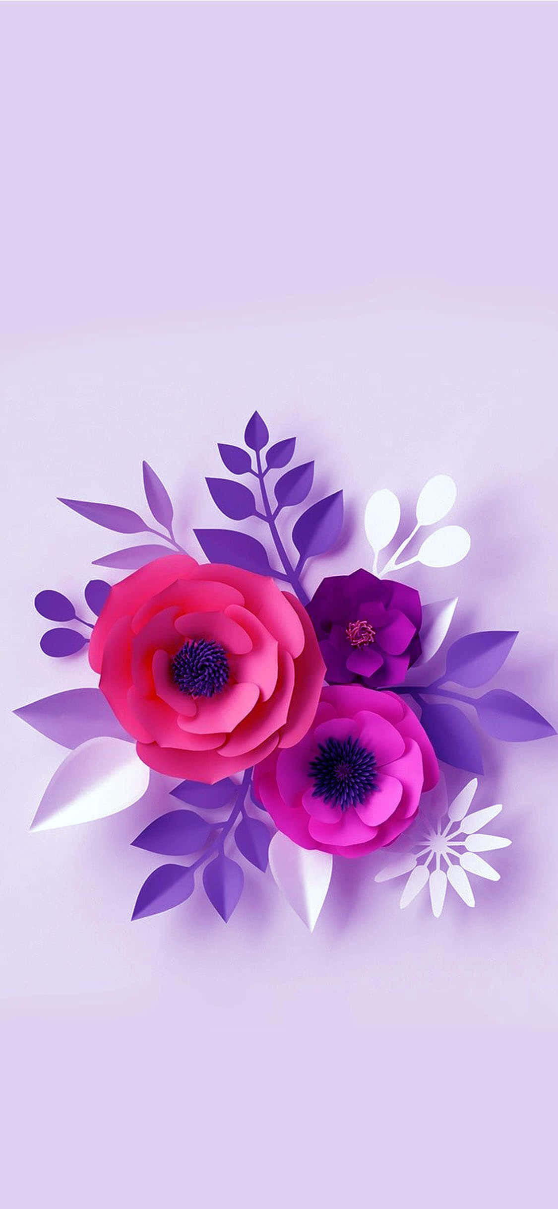 flores de papel sobre un fondo morado Fondos de pantalla