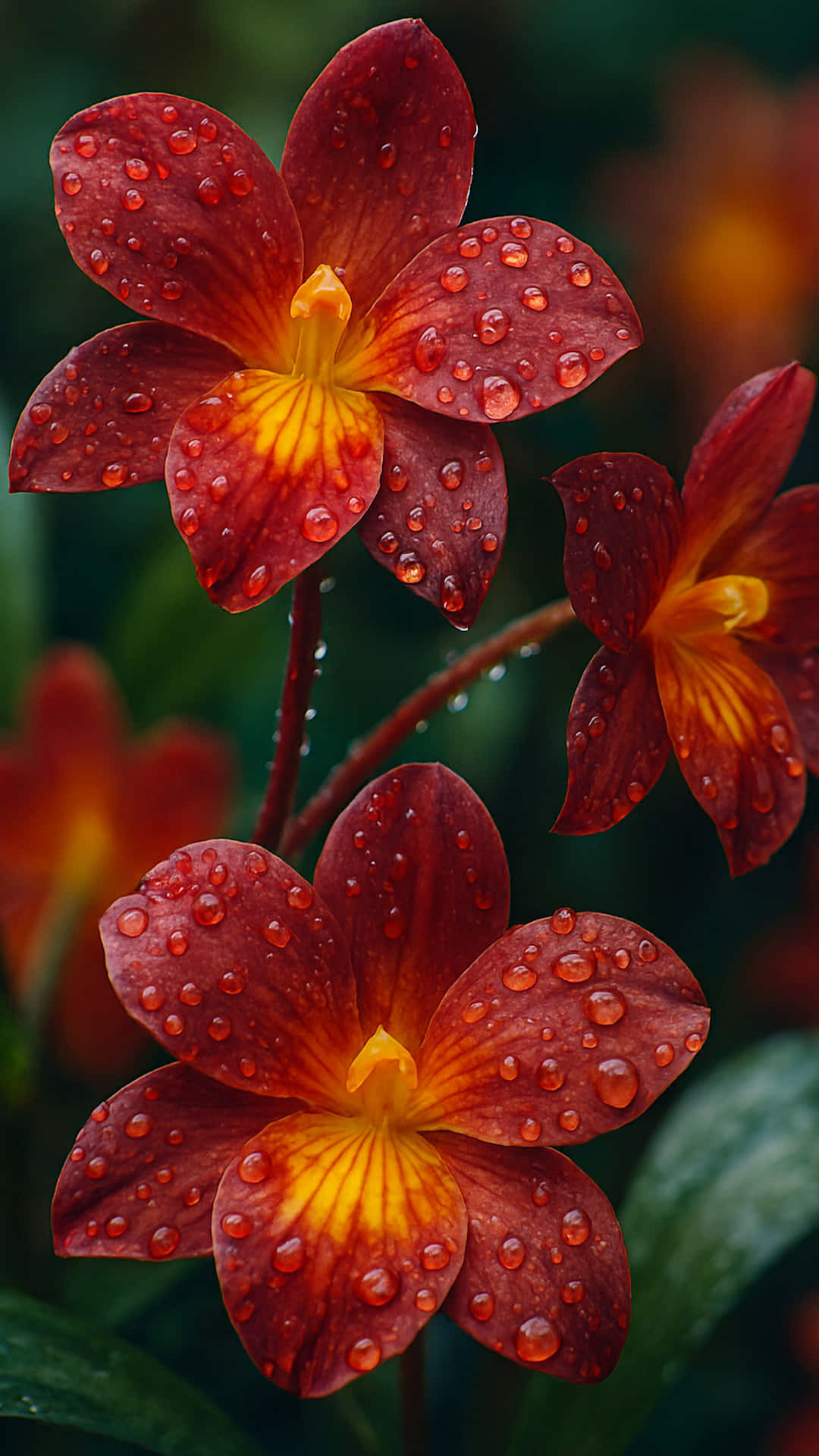 flores,móvil,fondo de pantalla,HD,4k,agua,gotas,natural,jardín,hermoso