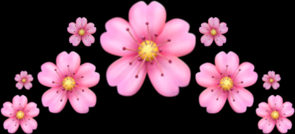 Flores Rosas sobre Fondo Negro Fondos de pantalla