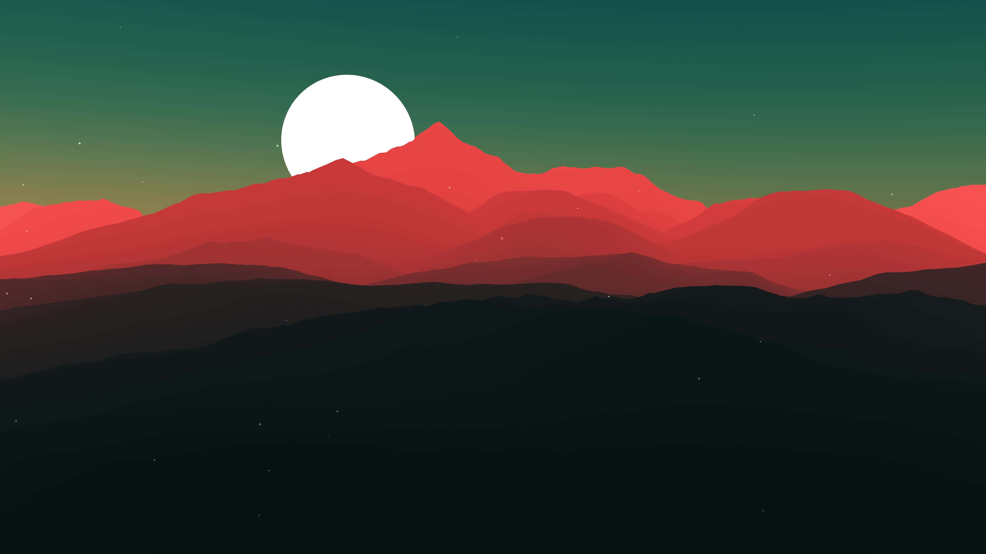 Fondo 4K de Arte Vectorial de Luna y Montaña Fondos de pantalla