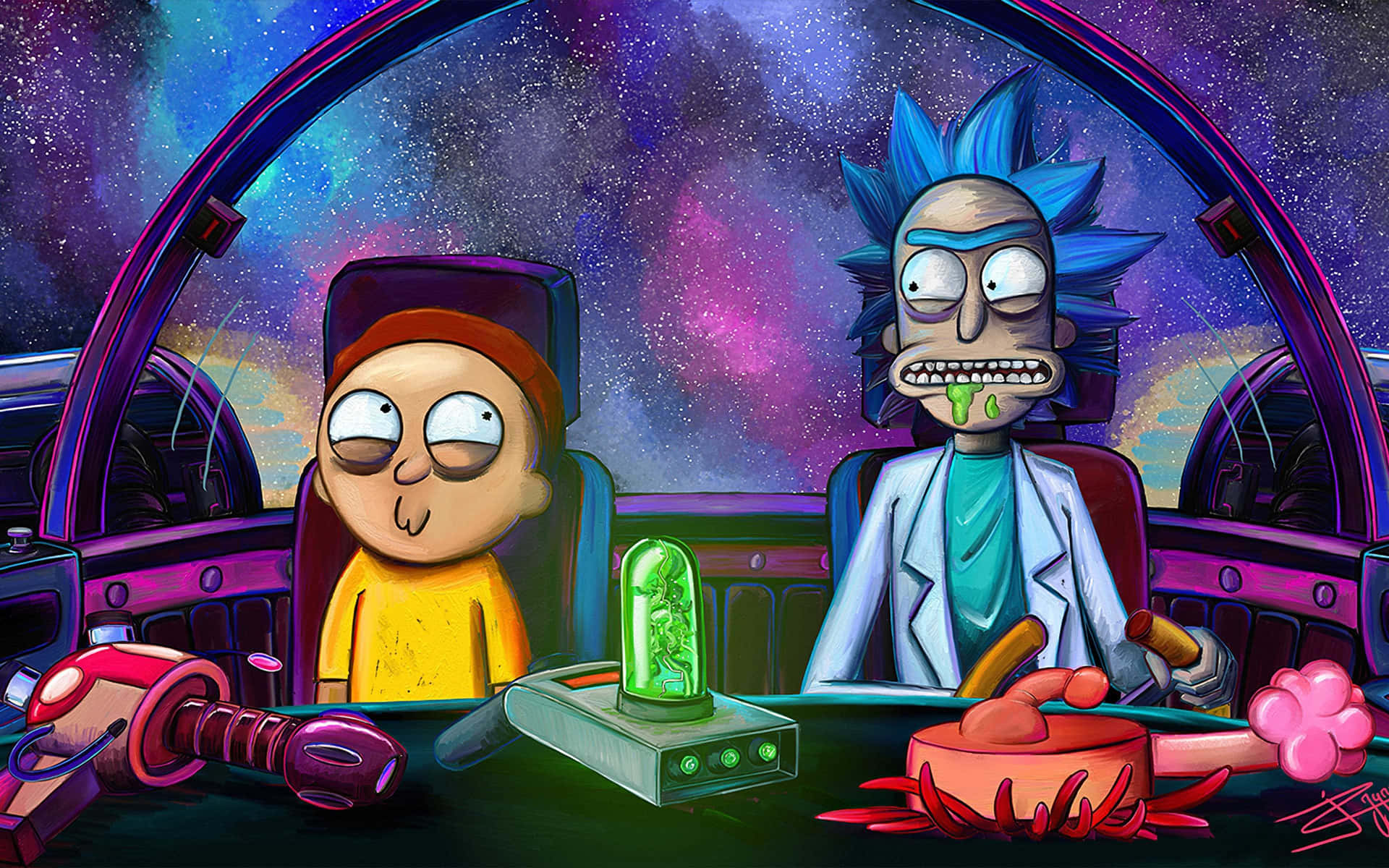 Fondo 4K de Rick y Morty en el Espacio Fondos de pantalla
