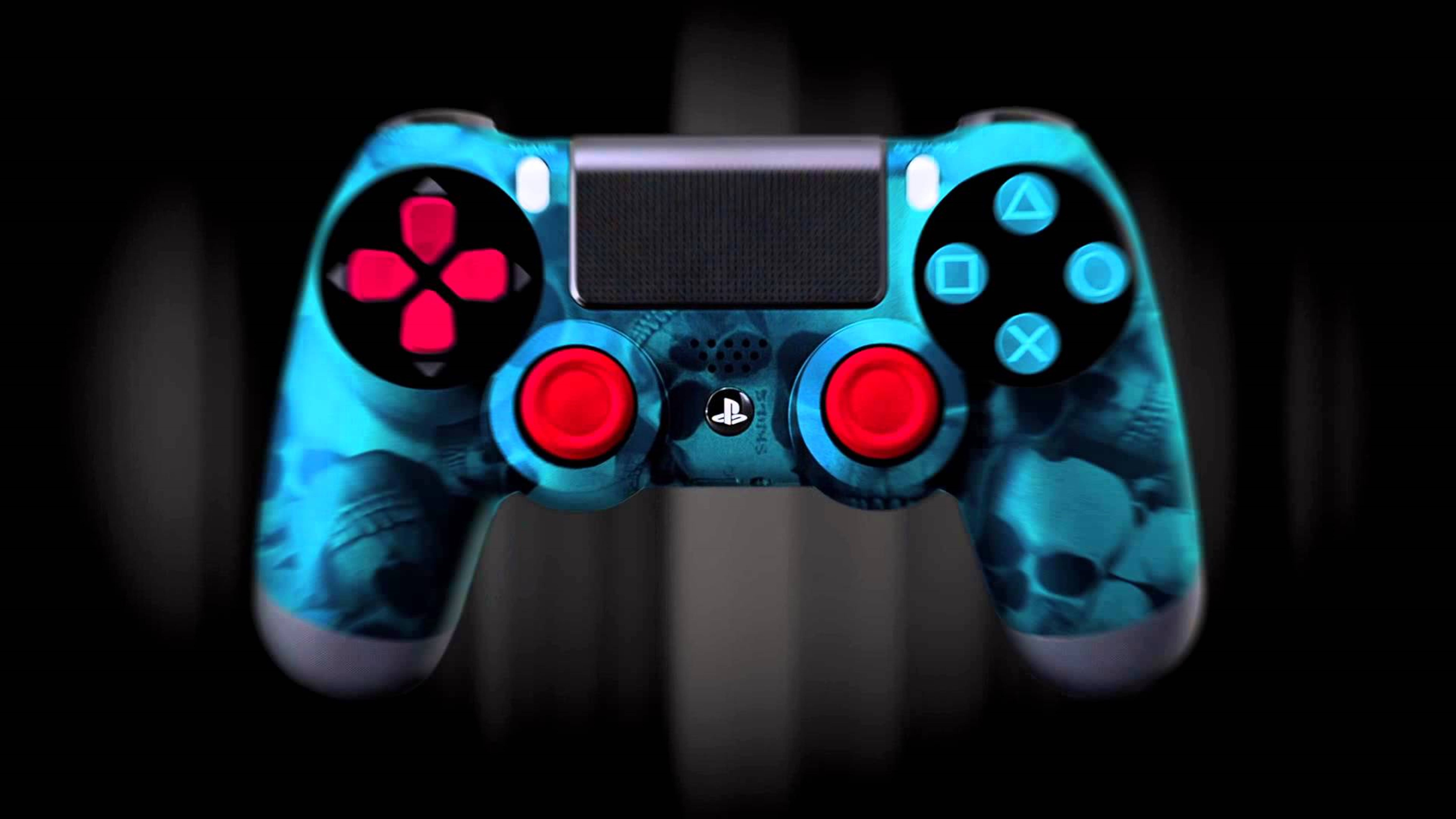Fondo 4K PS4 con calavera neón Fondos de pantalla