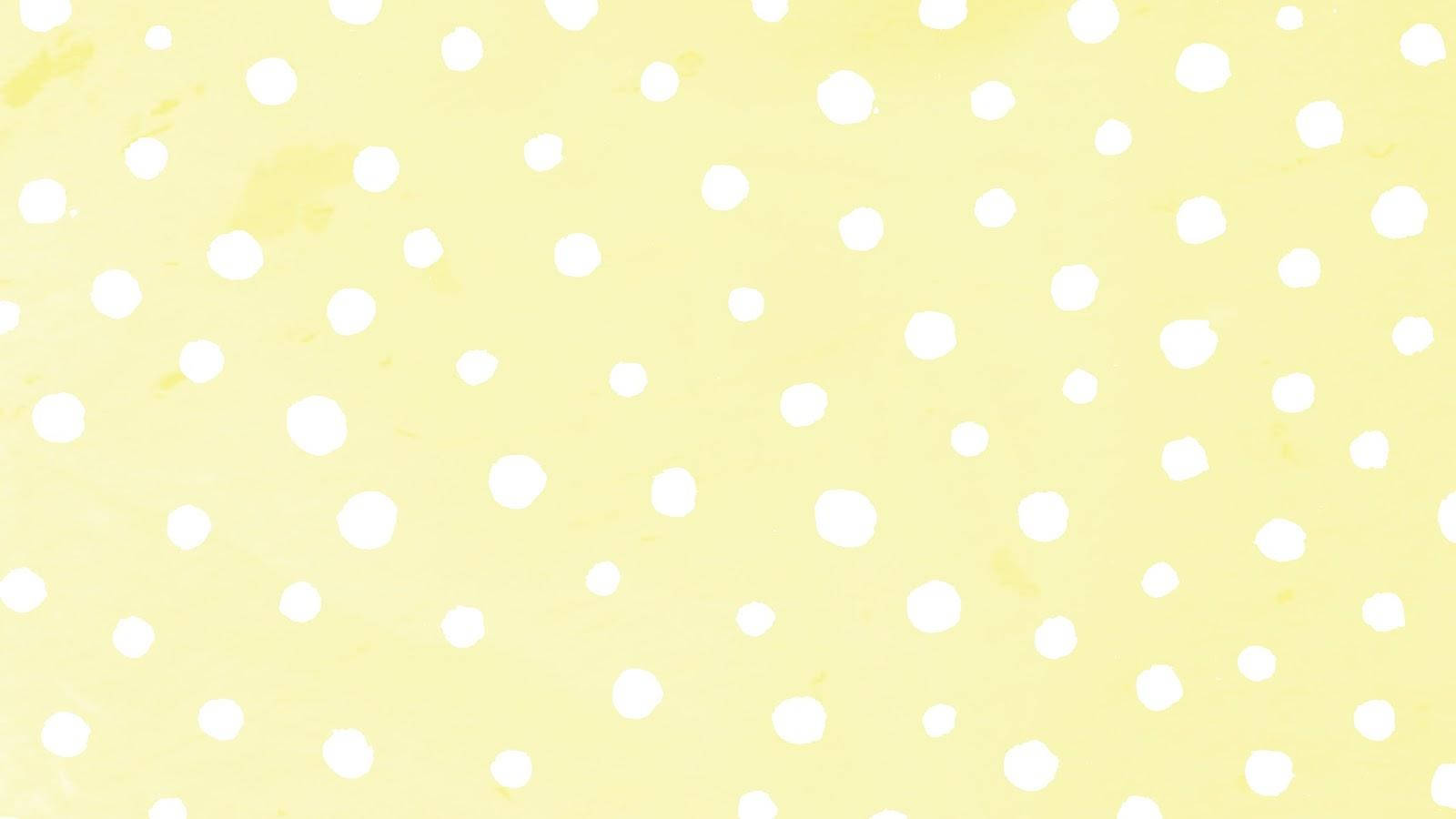 Fondo Aesthetic Amarillo con Lunares Blancos para Computadora Fondos de pantalla