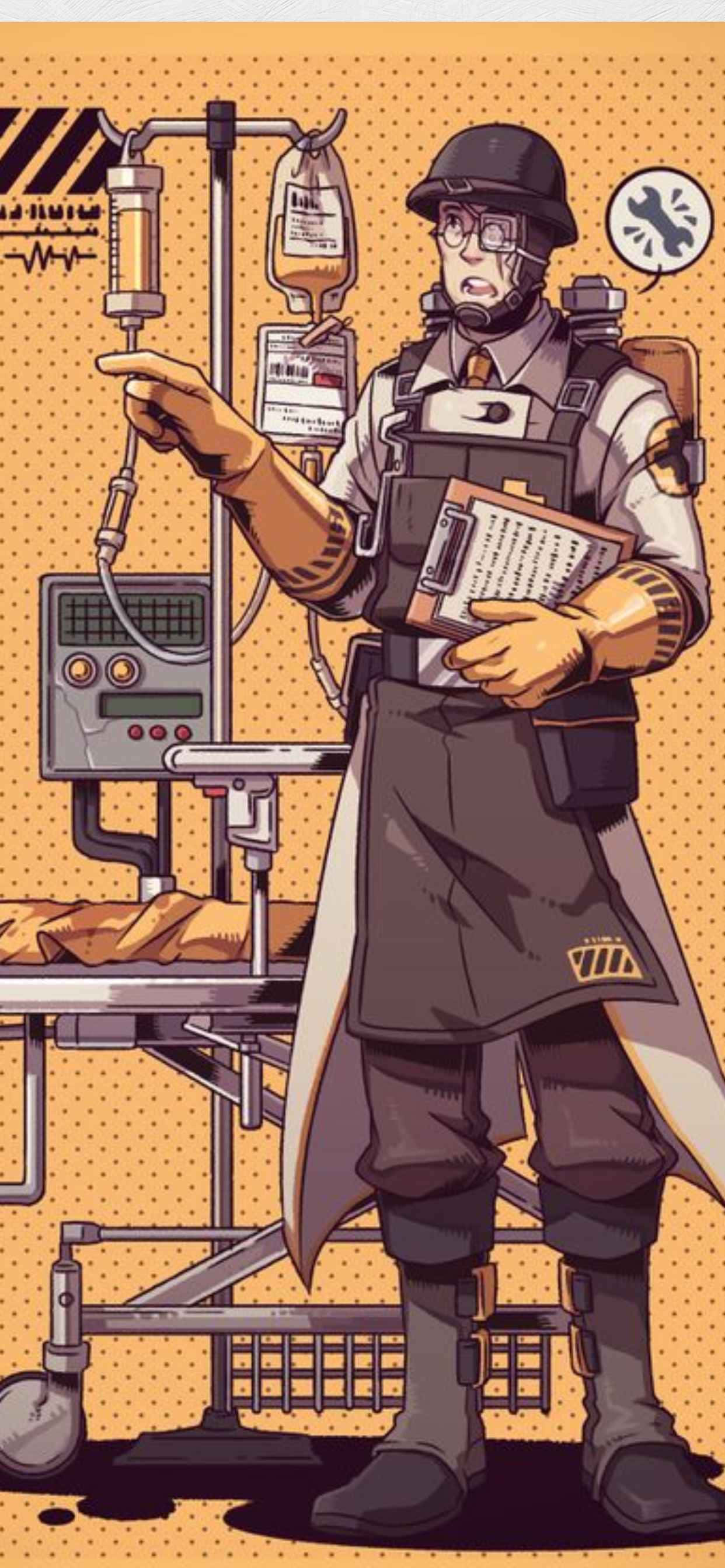Fondo Amarillo Animado de Team Fortress 2 para iPhone XS Max Fondos de pantalla