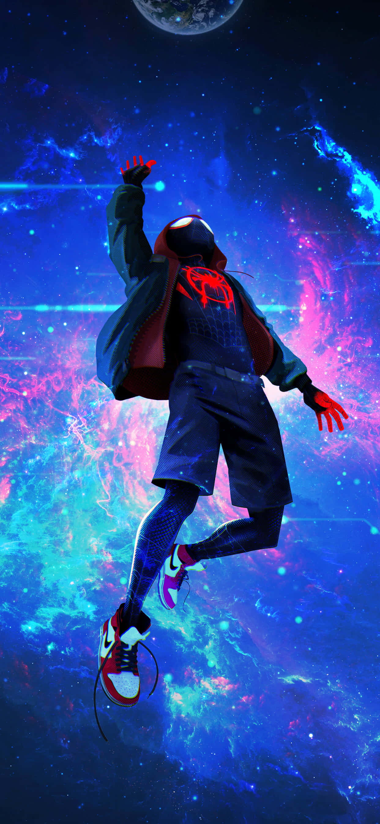 Fondo AMOLED 4K de Miles Morales cayendo en el Spiderverso Fondos de pantalla