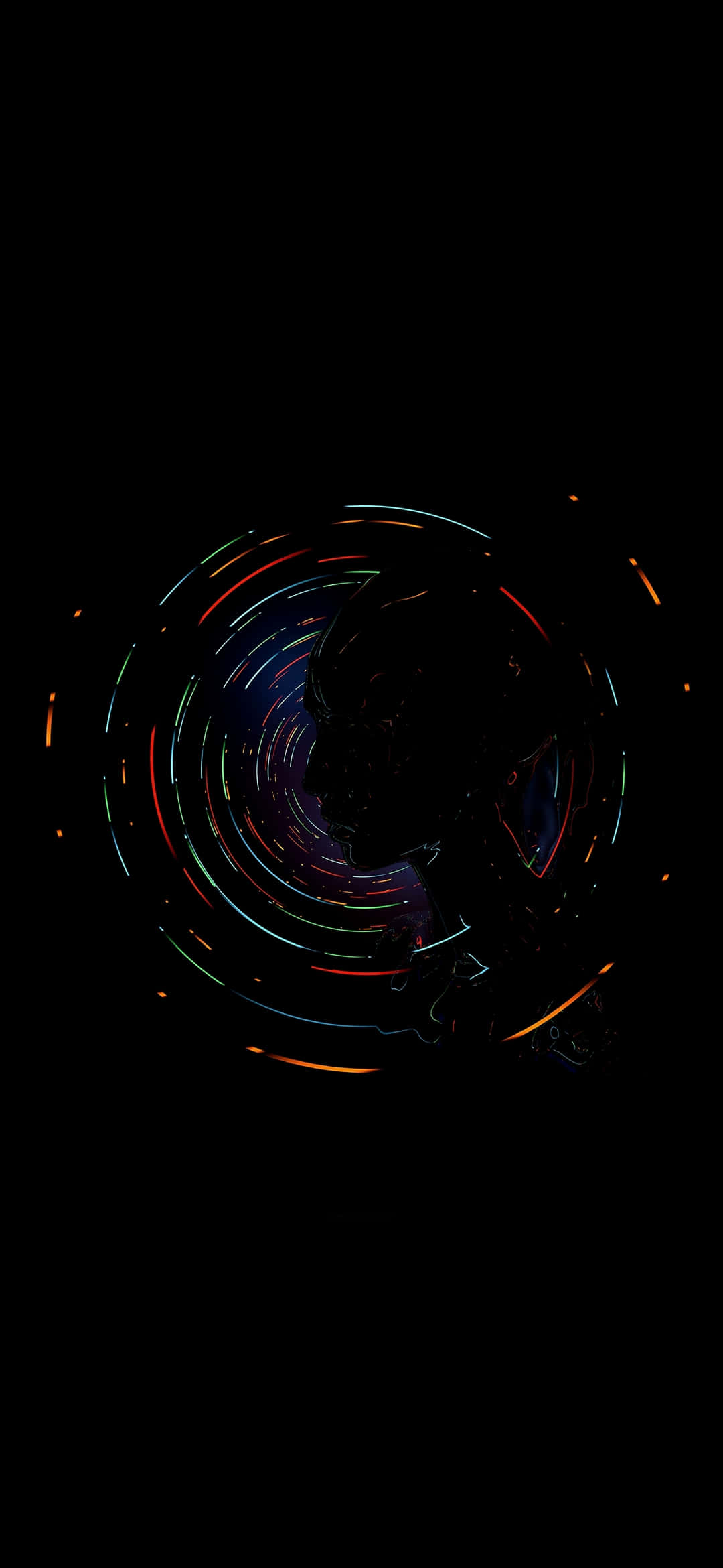 Fondo AMOLED Pixel 3XL con silueta facial abstracta Fondos de pantalla