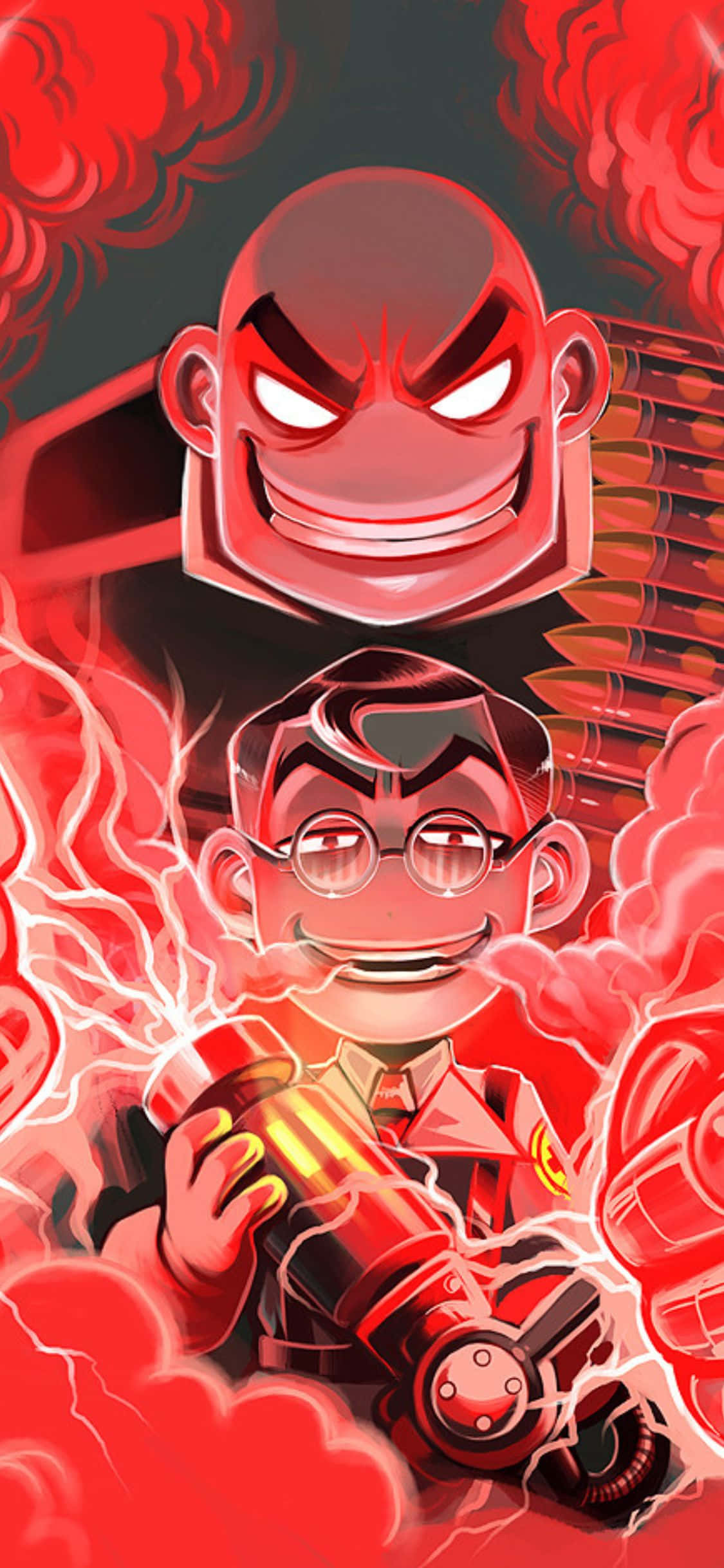 Fondo animado de Heavy y Medic de Team Fortress 2 para iPhone XS Fondos de pantalla