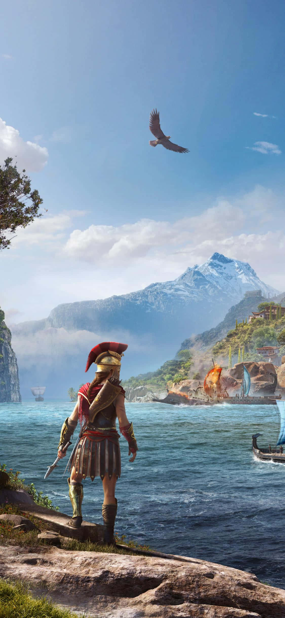 Fondo Assassin's Creed Odyssey Alexios en la orilla del mar Fondos de pantalla
