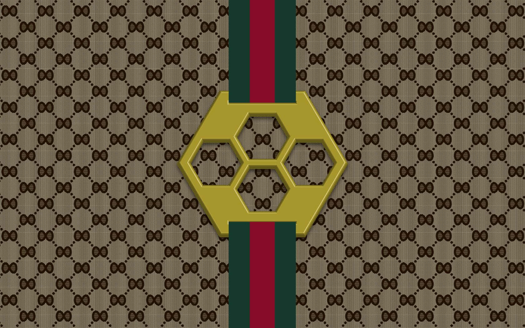 Fondo atractivo Gucci dorado y marrón Fondos de pantalla