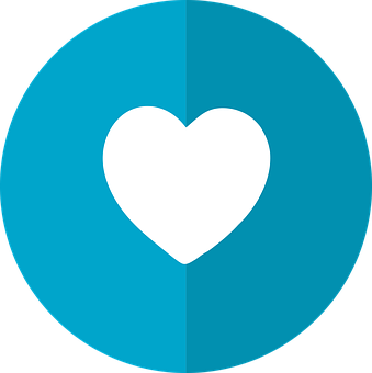 Fondo azul con icono de corazón blanco Fondos de pantalla