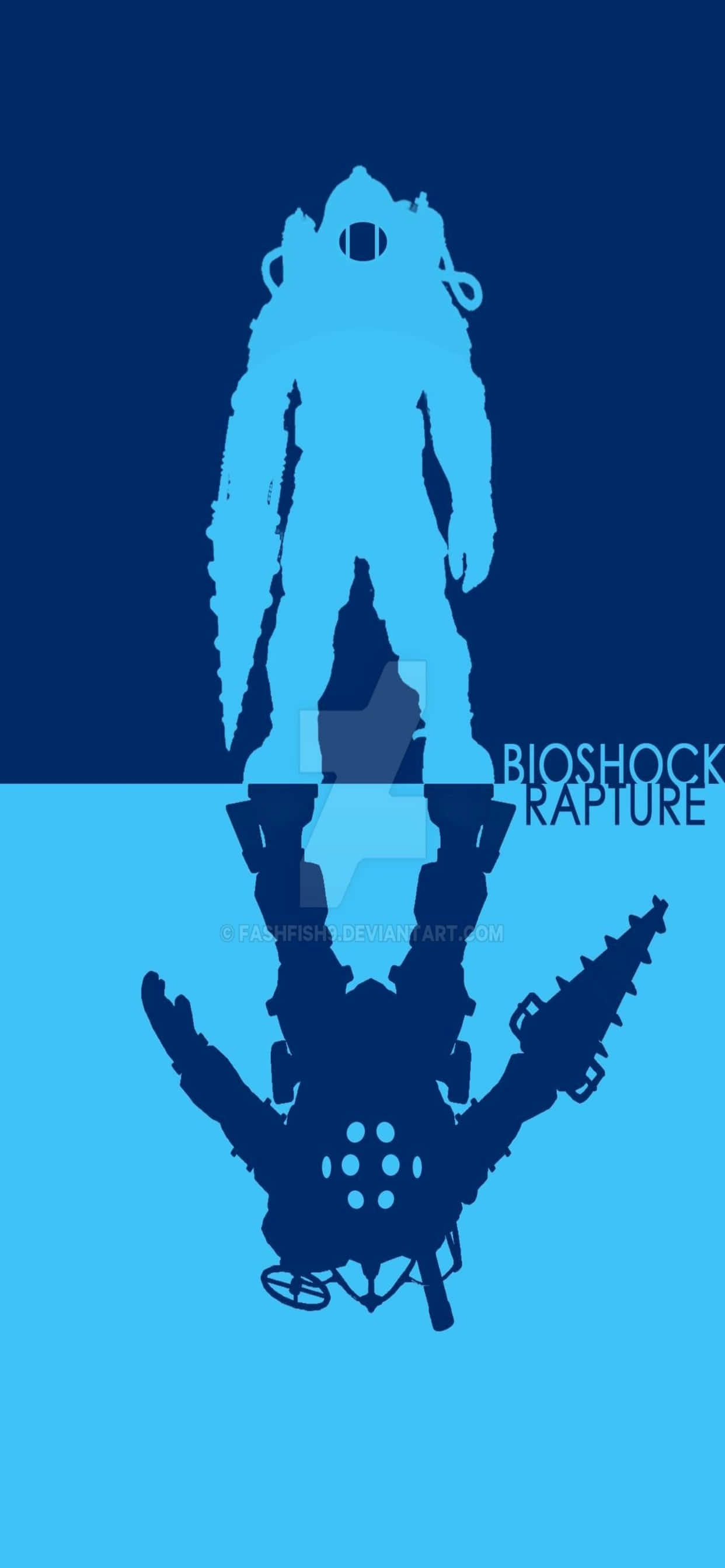 Fondo Azul de Big Daddy para iPhone Xs Max de Bioshock Infinite Fondos de pantalla