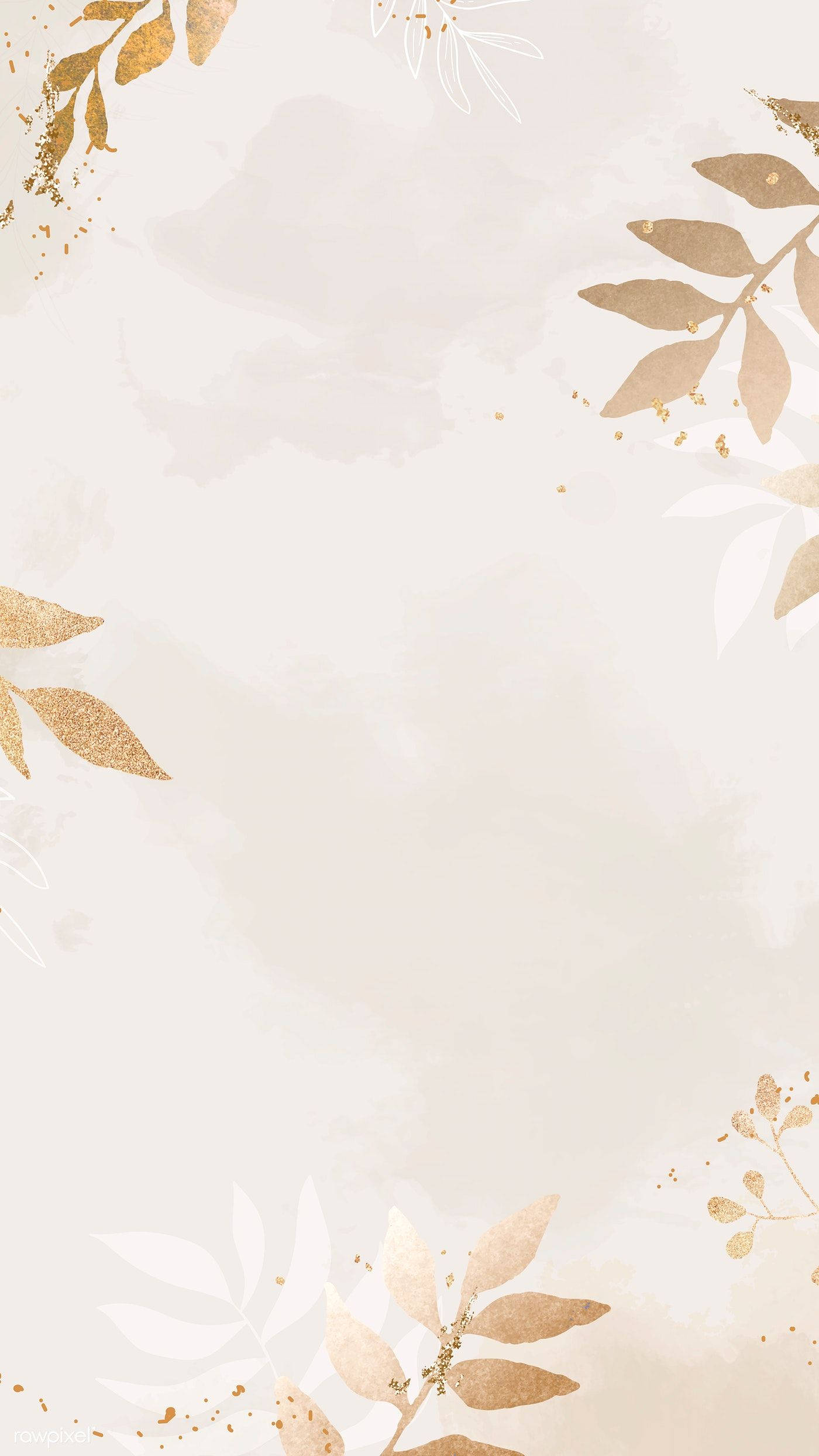 Fondo Beige Dorado con Hojas Fondos de pantalla