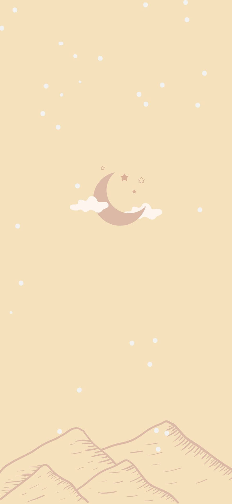 Fondo beige estético con luna creciente para teléfono Fondos de pantalla