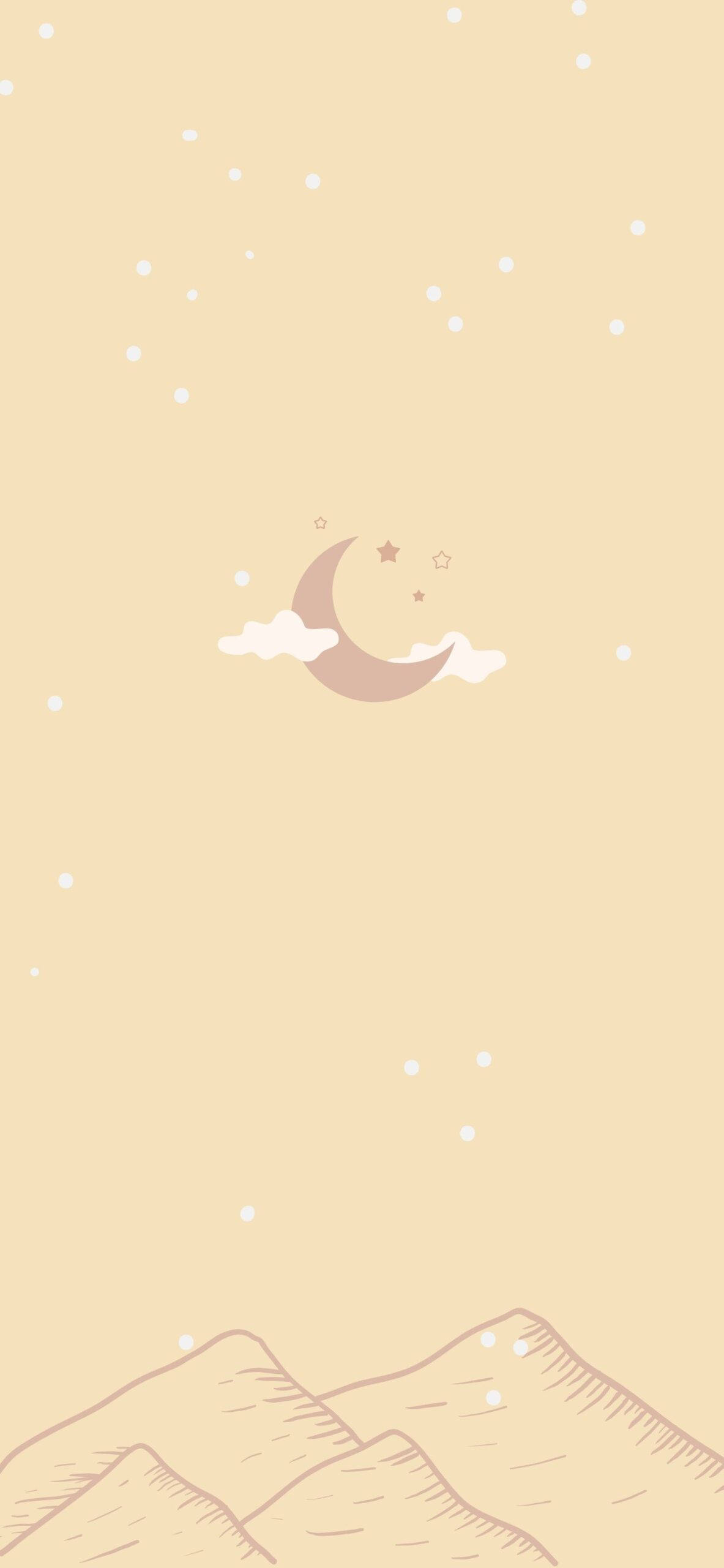 Fondo beige estético con luna creciente para teléfono Fondos de pantalla