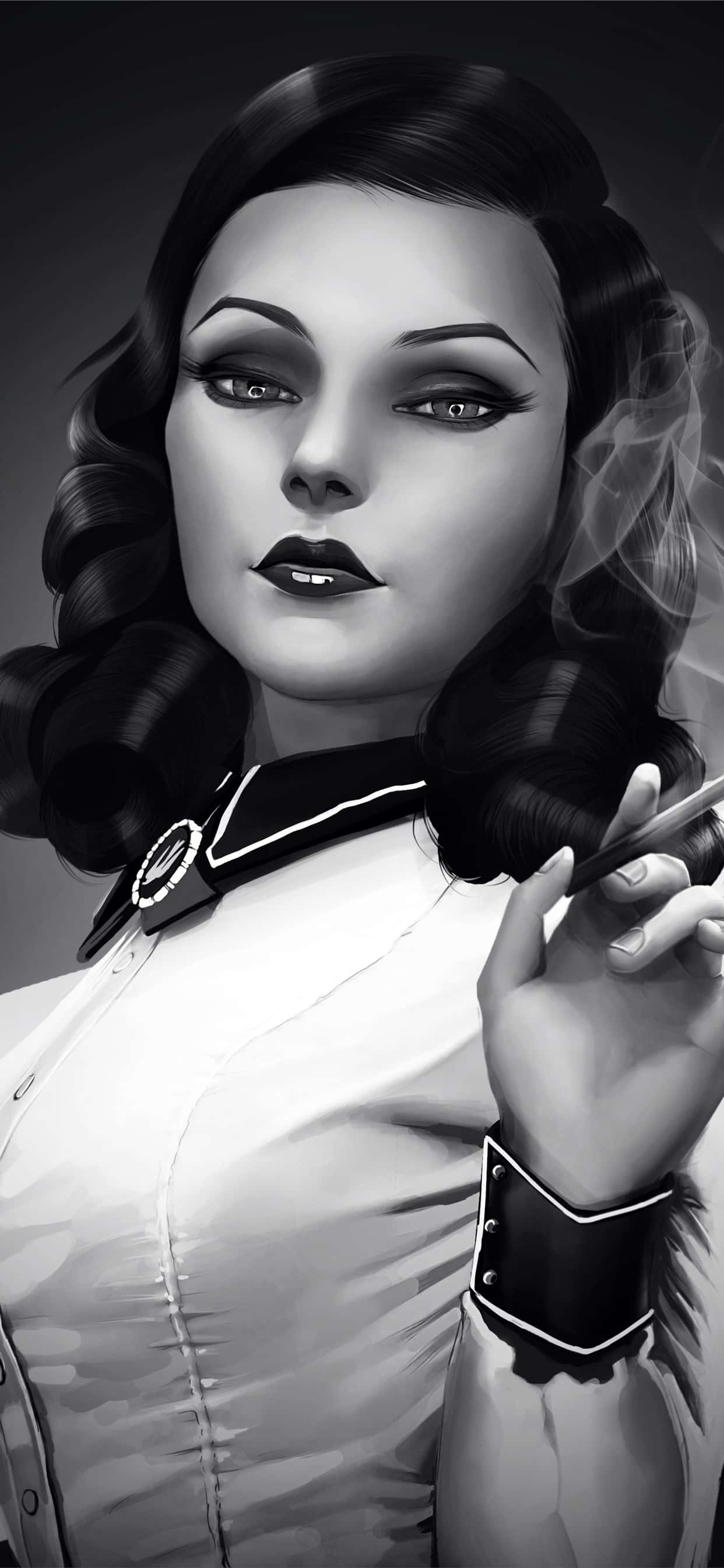 Fondo Blanco y Negro de iPhone Xs Max de Bioshock Infinite Fondos de pantalla