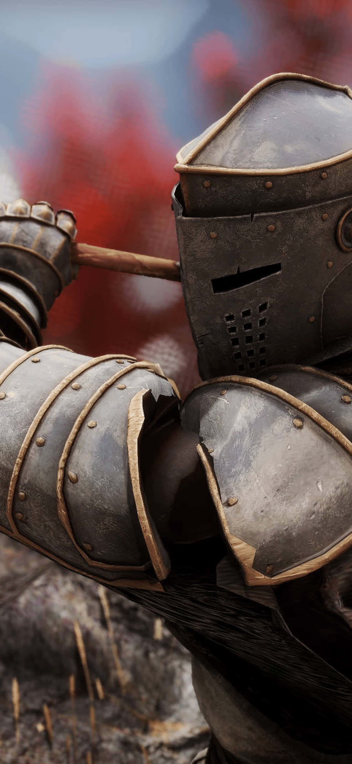 Fondo borroso de guerrero de Mordhau para iPhone XS Fondos de pantalla