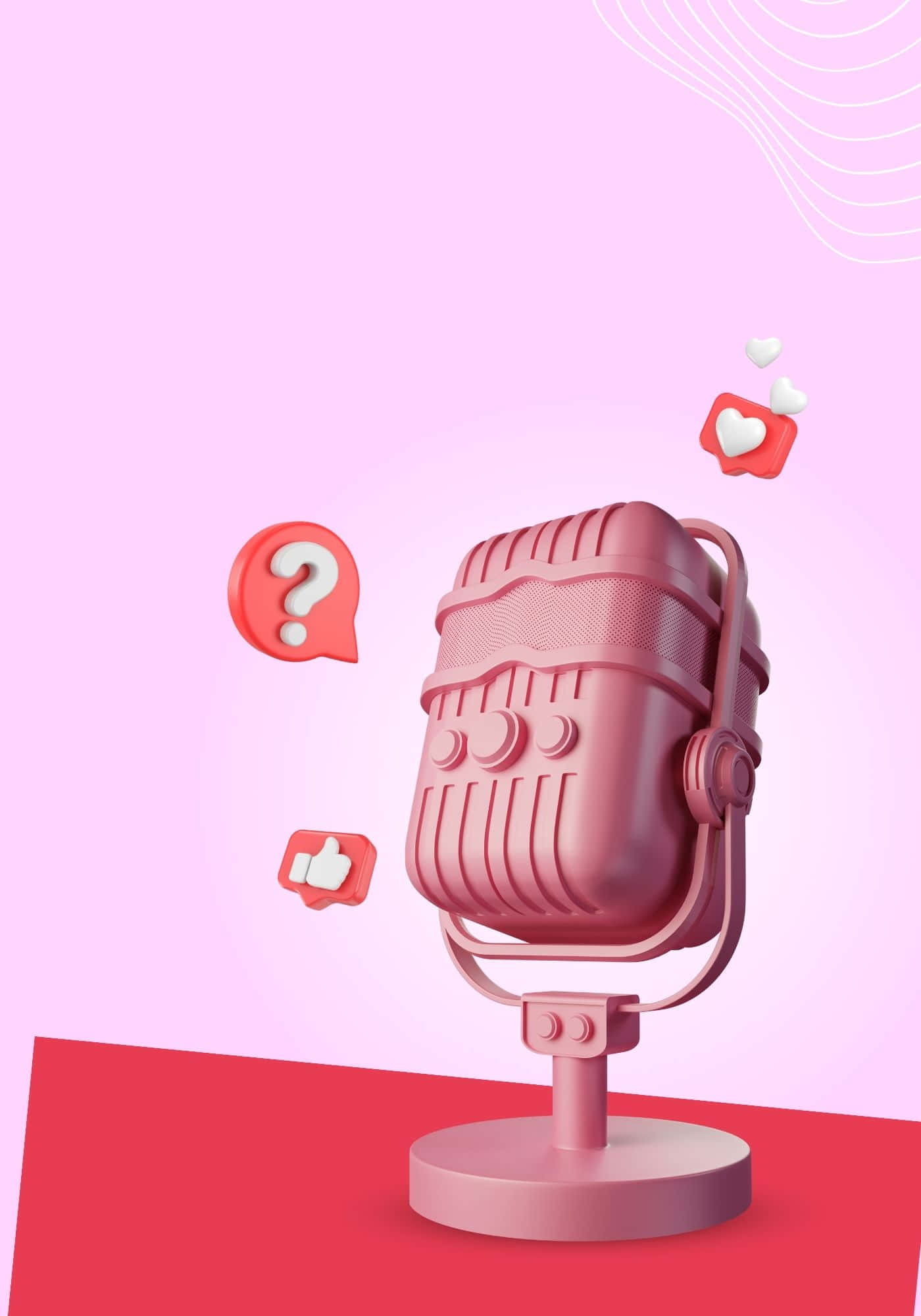 Fondo Cool 3D de Micrófono Rosa Fondos de pantalla