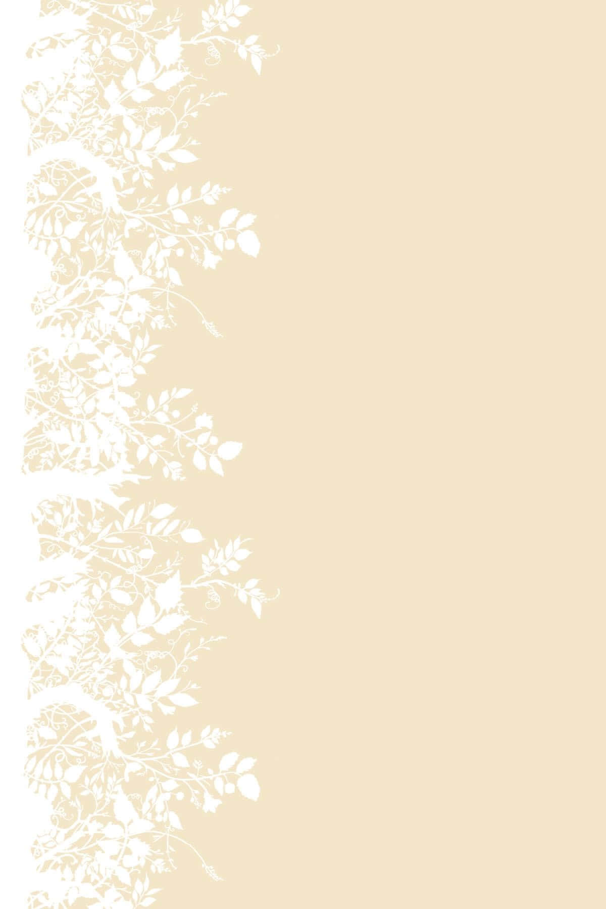 Fondo Crema con Hojas Blancas Fondos de pantalla