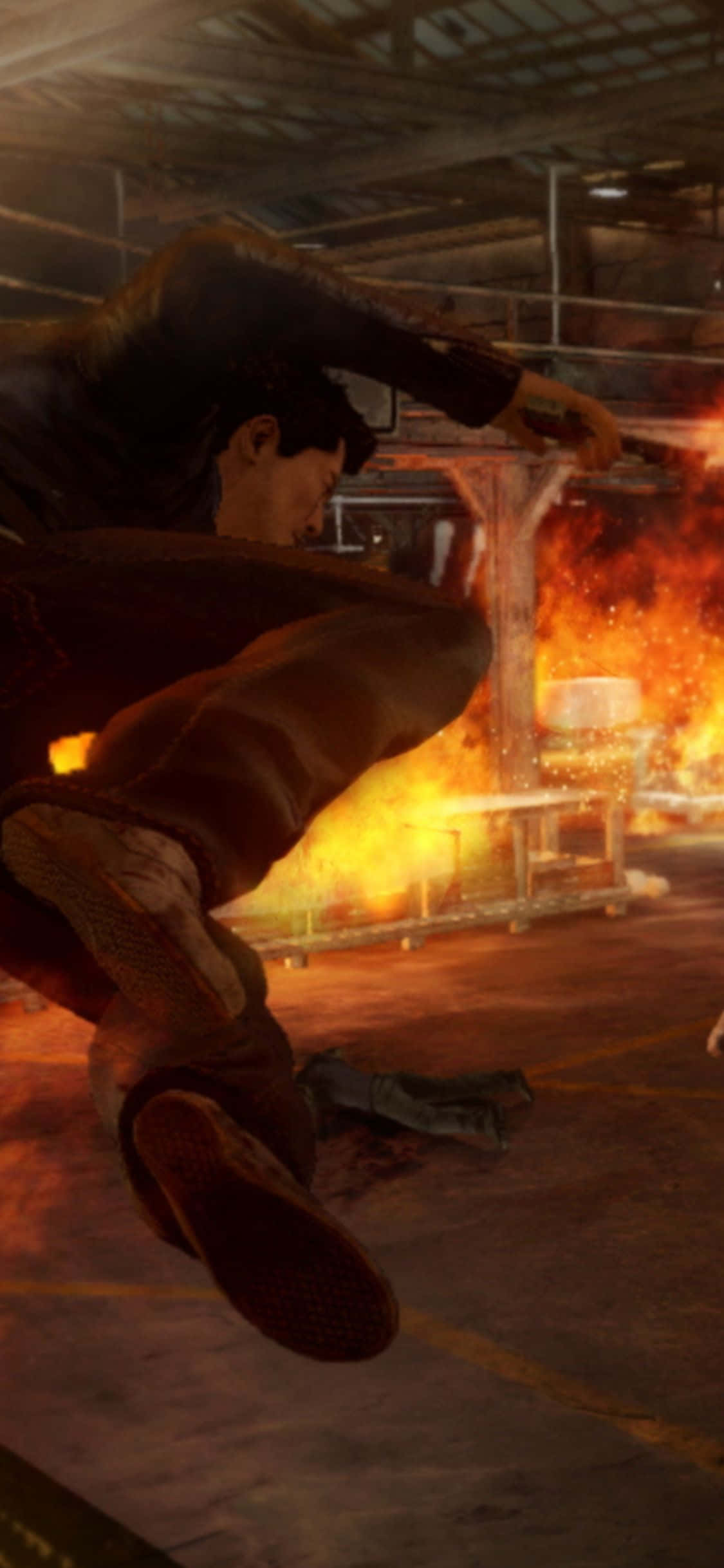 Fondo de Almacén en Llamas de Sleeping Dogs: Payback para iPhone XS Fondos de pantalla