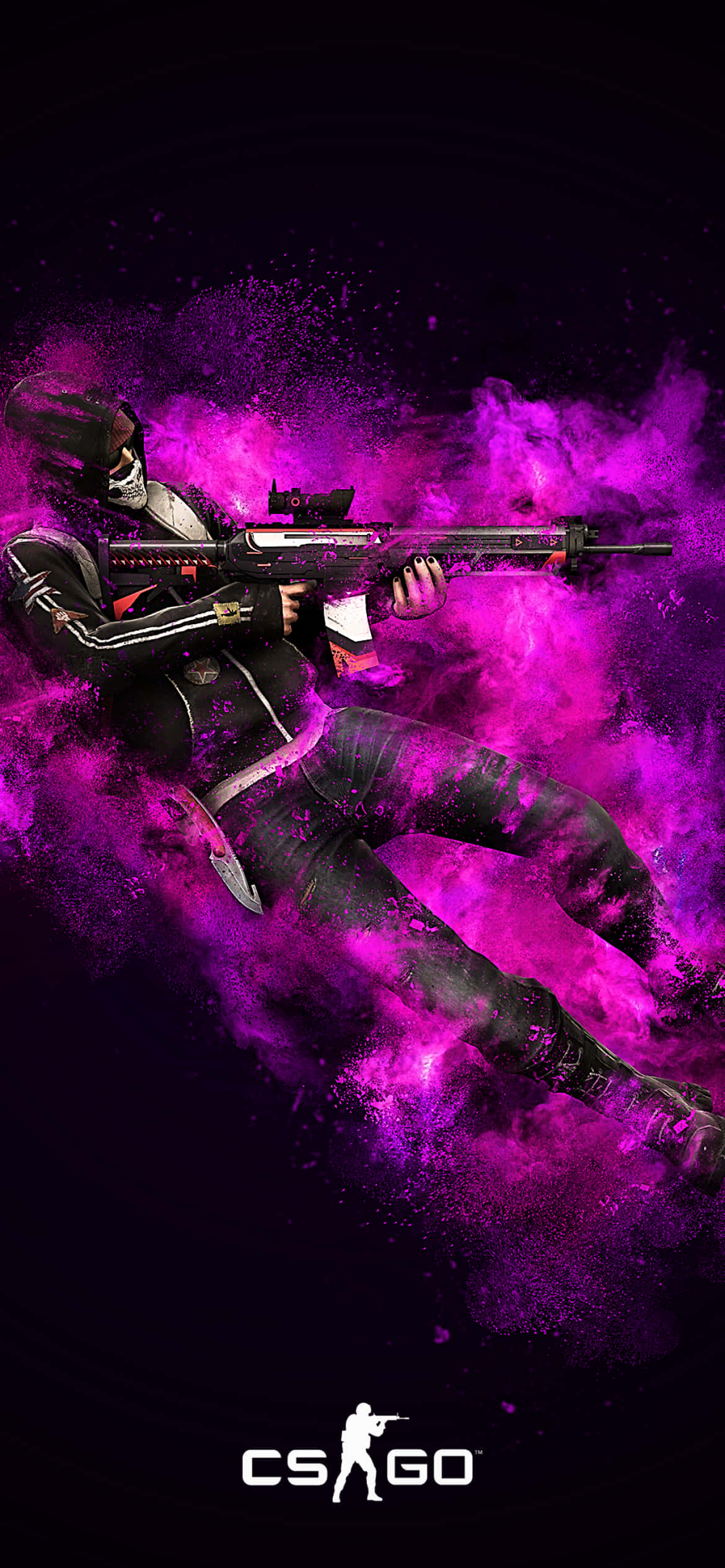Fondo de Android Counter-Strike Global Offensive Terrorista con aura púrpura Fondos de pantalla