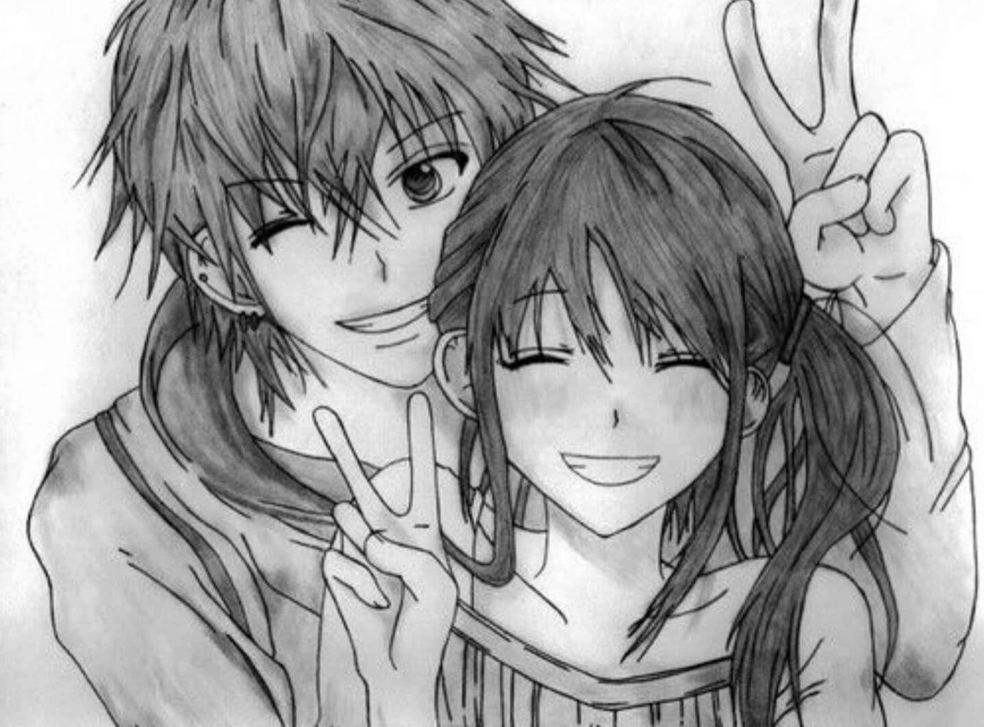 Fondo de Anime en Blanco y Negro Fascinante con Yin y Yang Fondos de pantalla