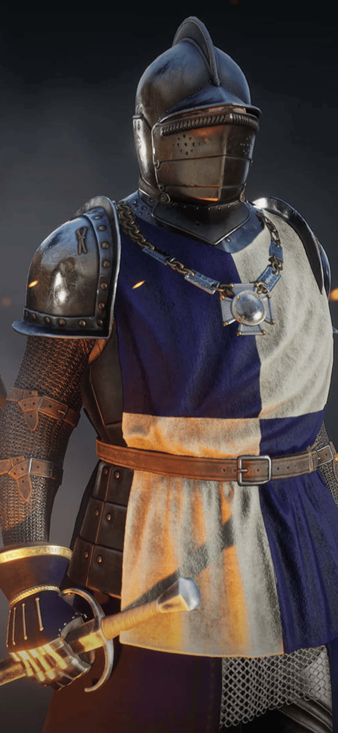 Fondo de Armadura Azul y Blanca para iPhone XS de Mordhau Fondos de pantalla
