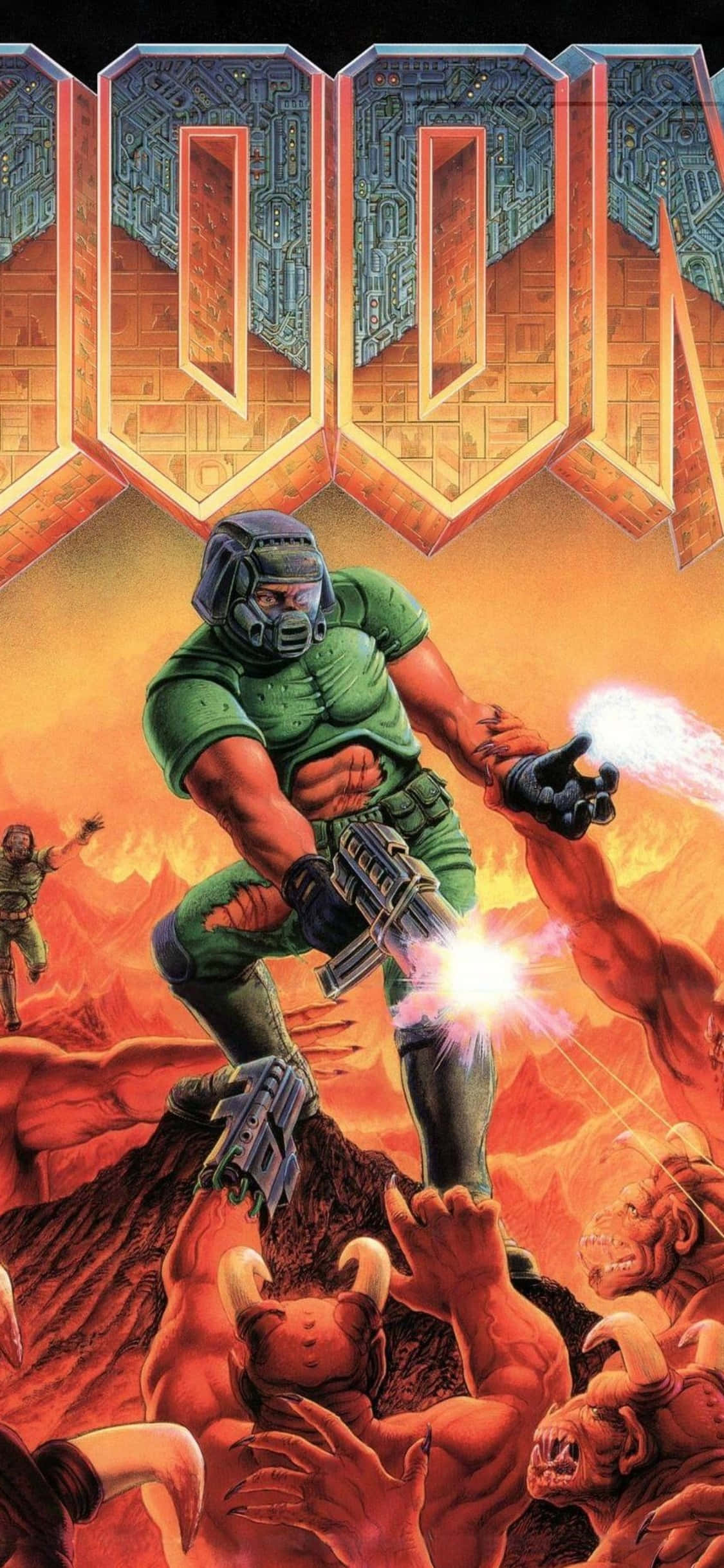 Fondo de Armas y Demonios de Doom para iPhone Xs Fondos de pantalla