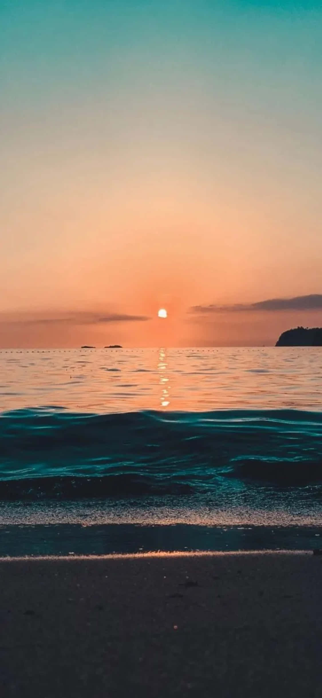 Fondo de atardecer en la playa para iPhone XS Fondos de pantalla
