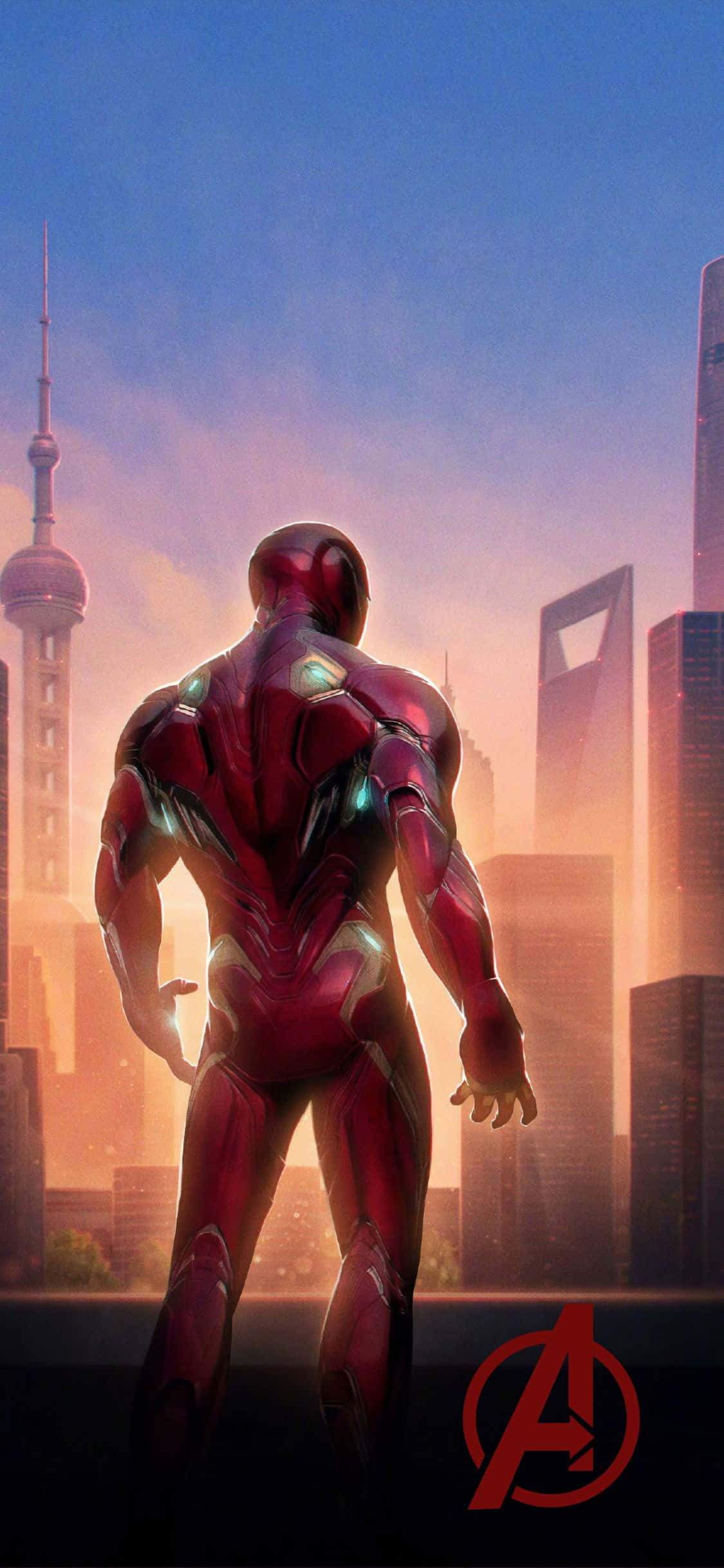 Fondo de Avengers para iPhone XS de Iron Man en Nueva York Fondos de pantalla