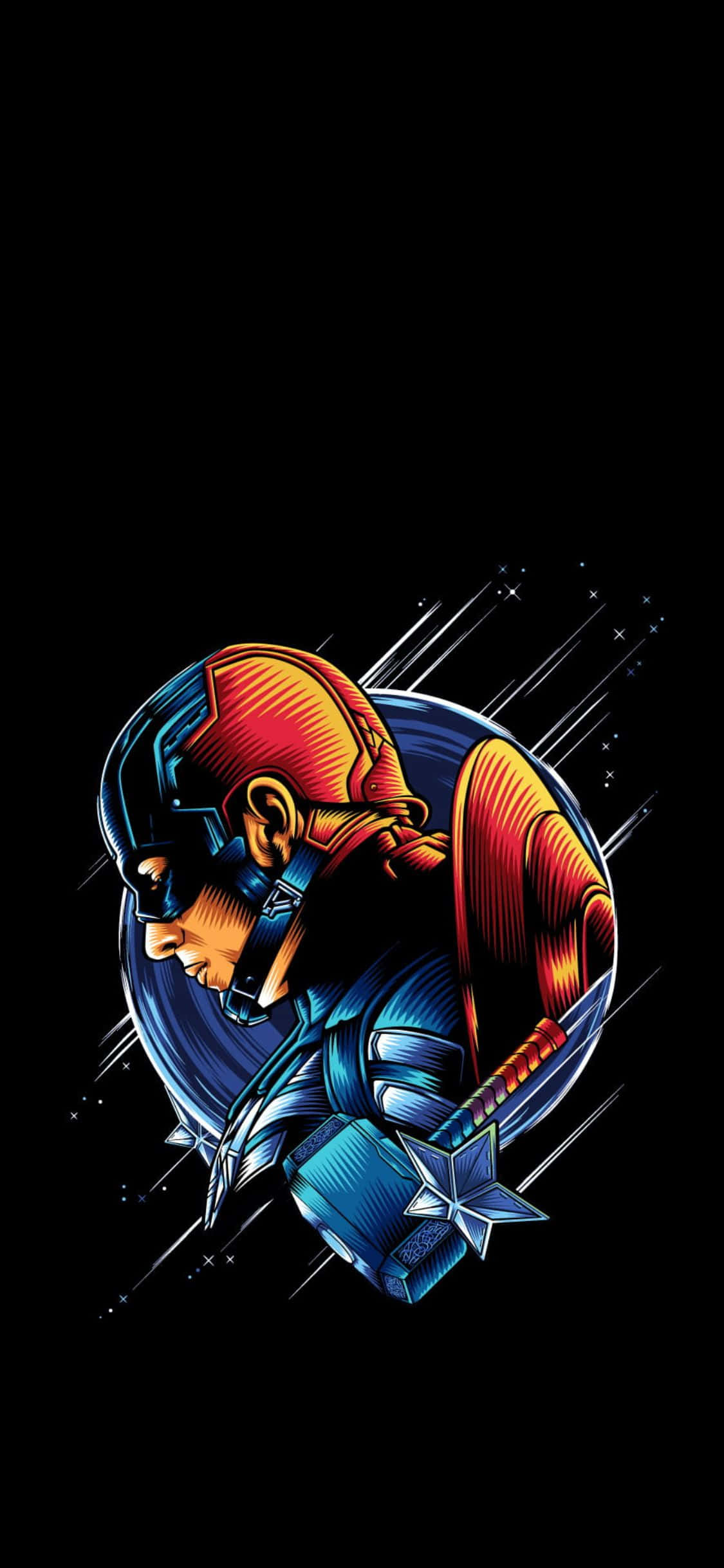 Fondo de Avengers para iPhone XS de arte digital de Capitán América Fondos de pantalla