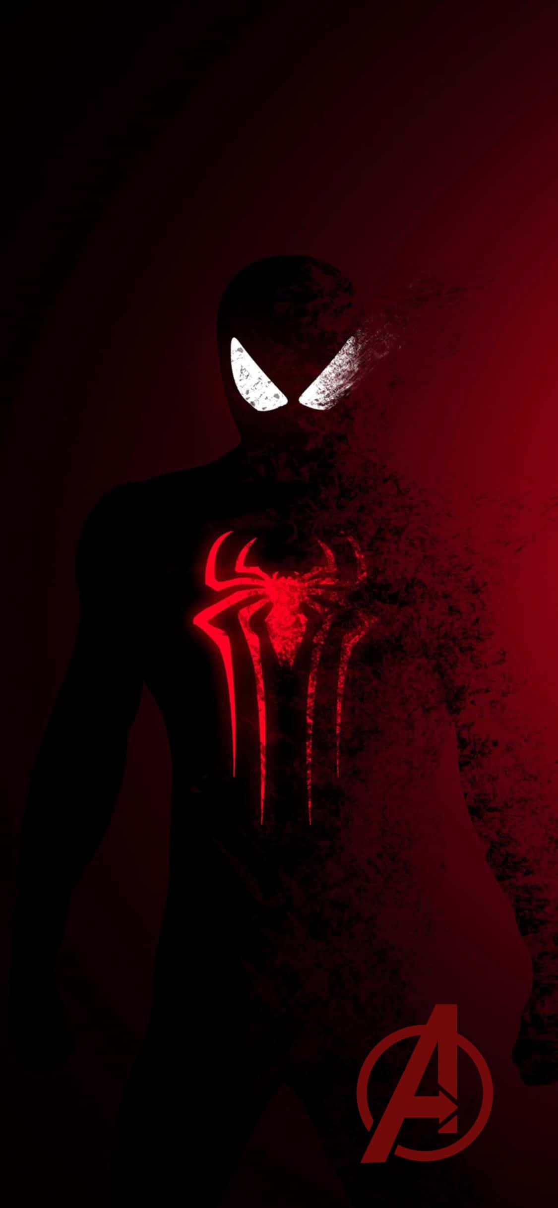 Fondo de Avengers para iPhone XS rojo oscuro con Spider-man Fondos de pantalla