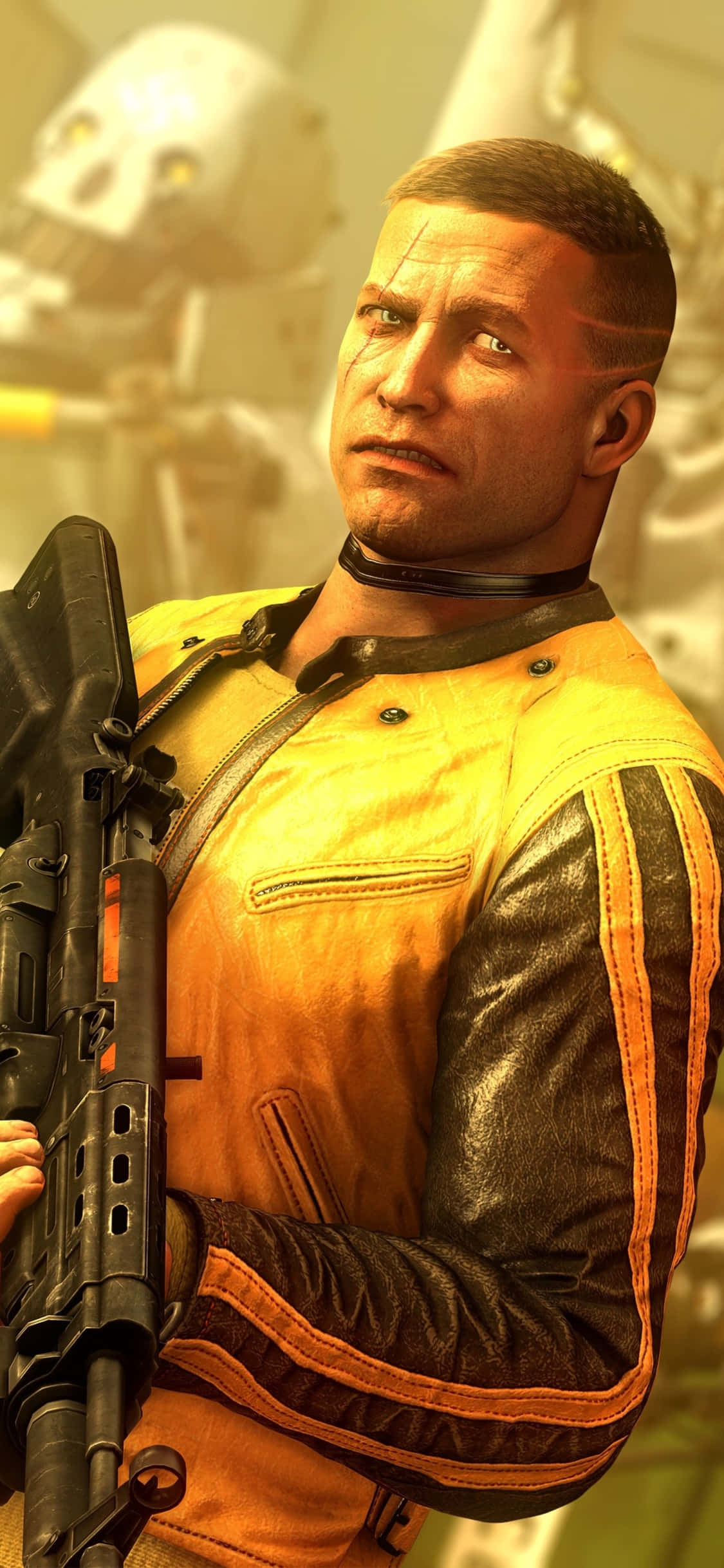 Fondo de B.J. Blazkowicz de Wolfenstein II para iPhone Xs Fondos de pantalla