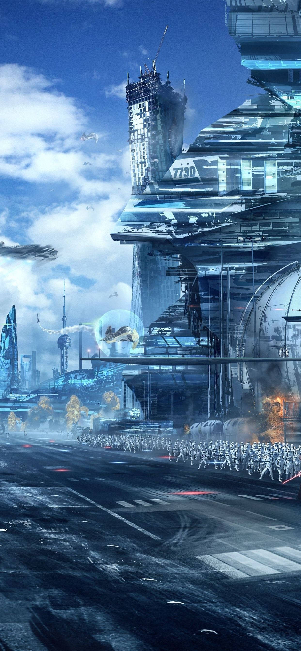 Fondo de Batalla Star Wars 4K para iPhone Fondos de pantalla