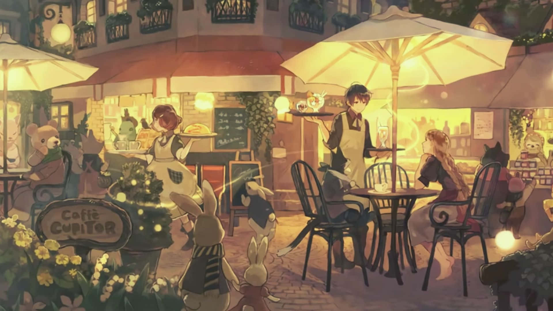 Fondo de Café Abierto Anime Fondos de pantalla