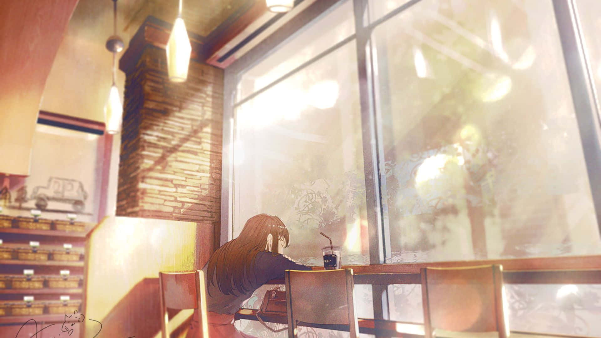 Fondo de Café Anime Relajado Fondos de pantalla