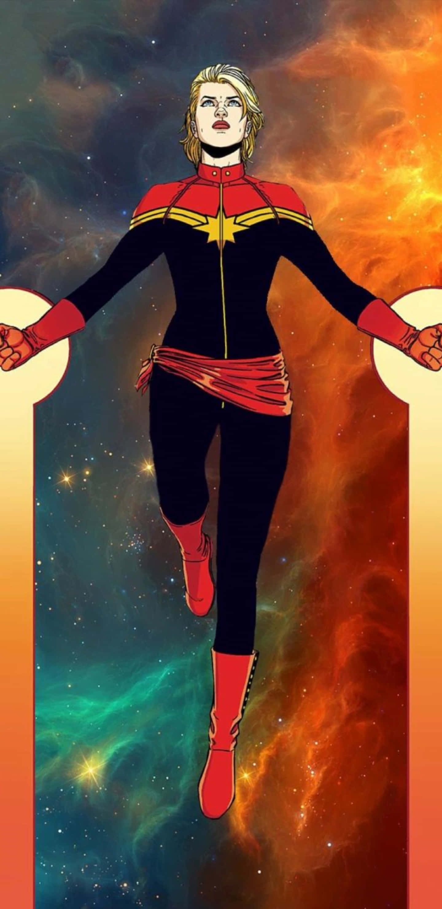 Fondo de Captain Marvel Volando en la Galaxia para Pixel 3XL Fondos de pantalla